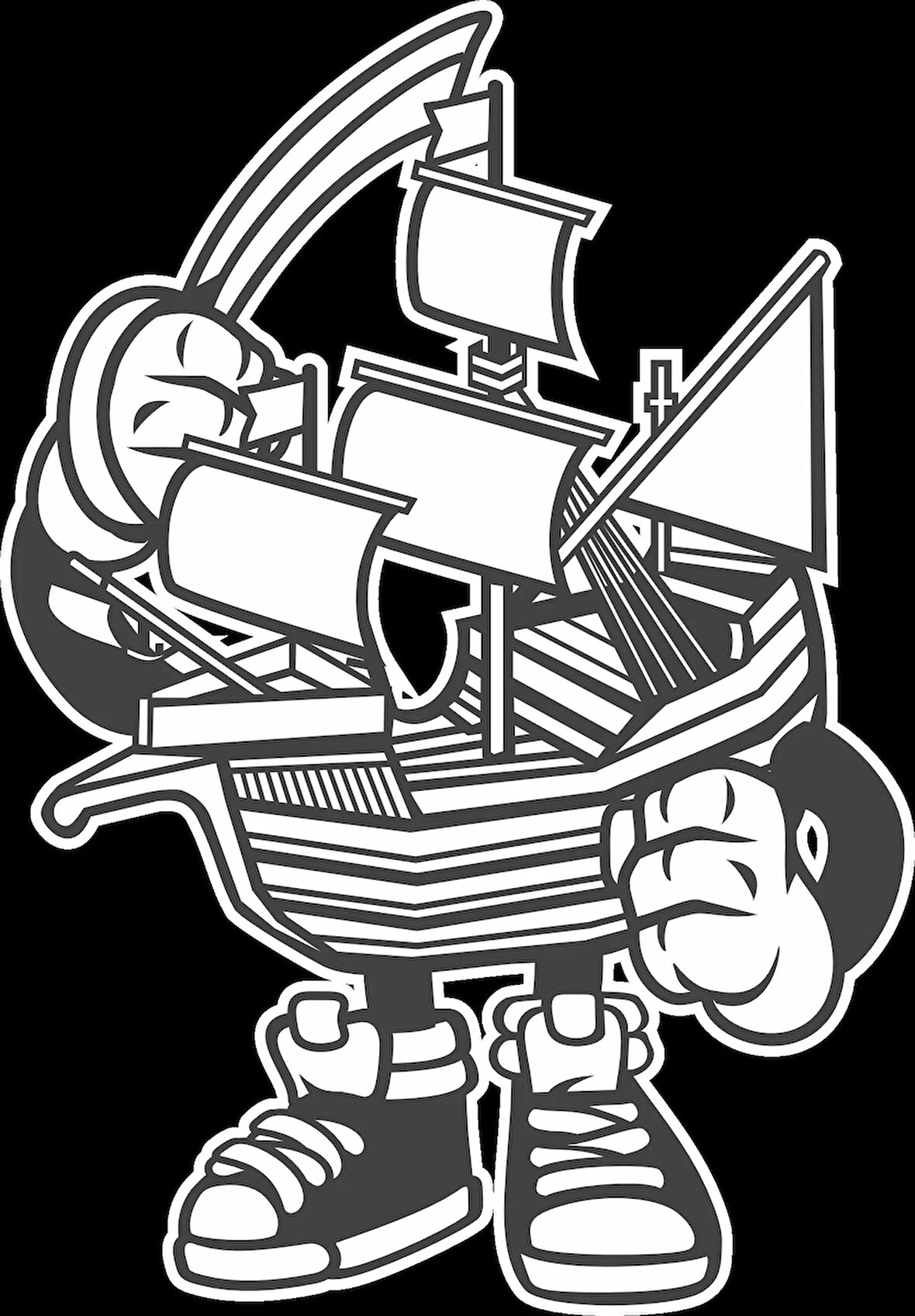 Gemi Sticker 10x10 cmRenkli Sticker