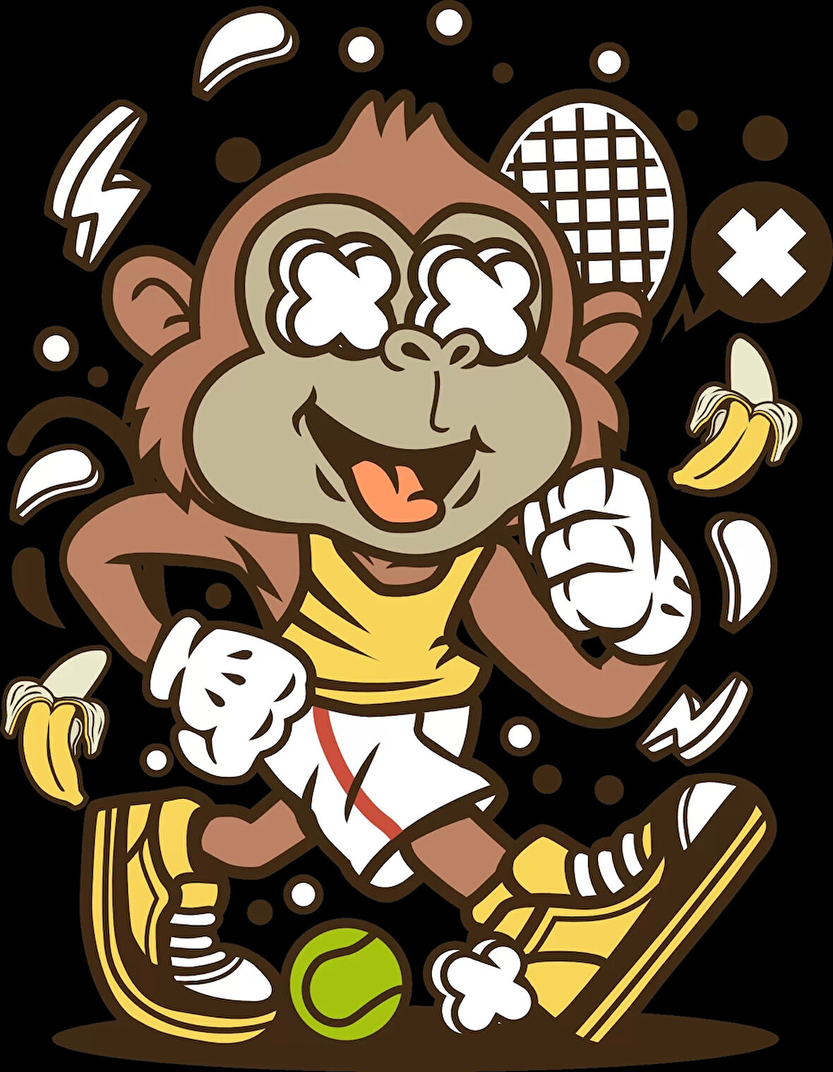 Koyu Yapan Maymun Sticker 10x10 cmRenkli Sticker