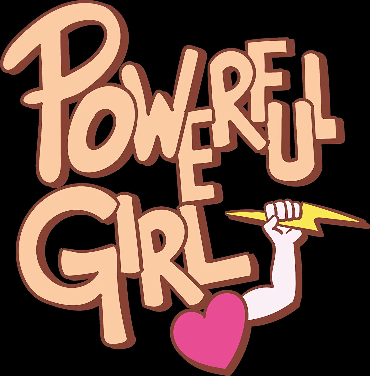 Powerful Girl Sticker 10x10 cmRenkli Sticker