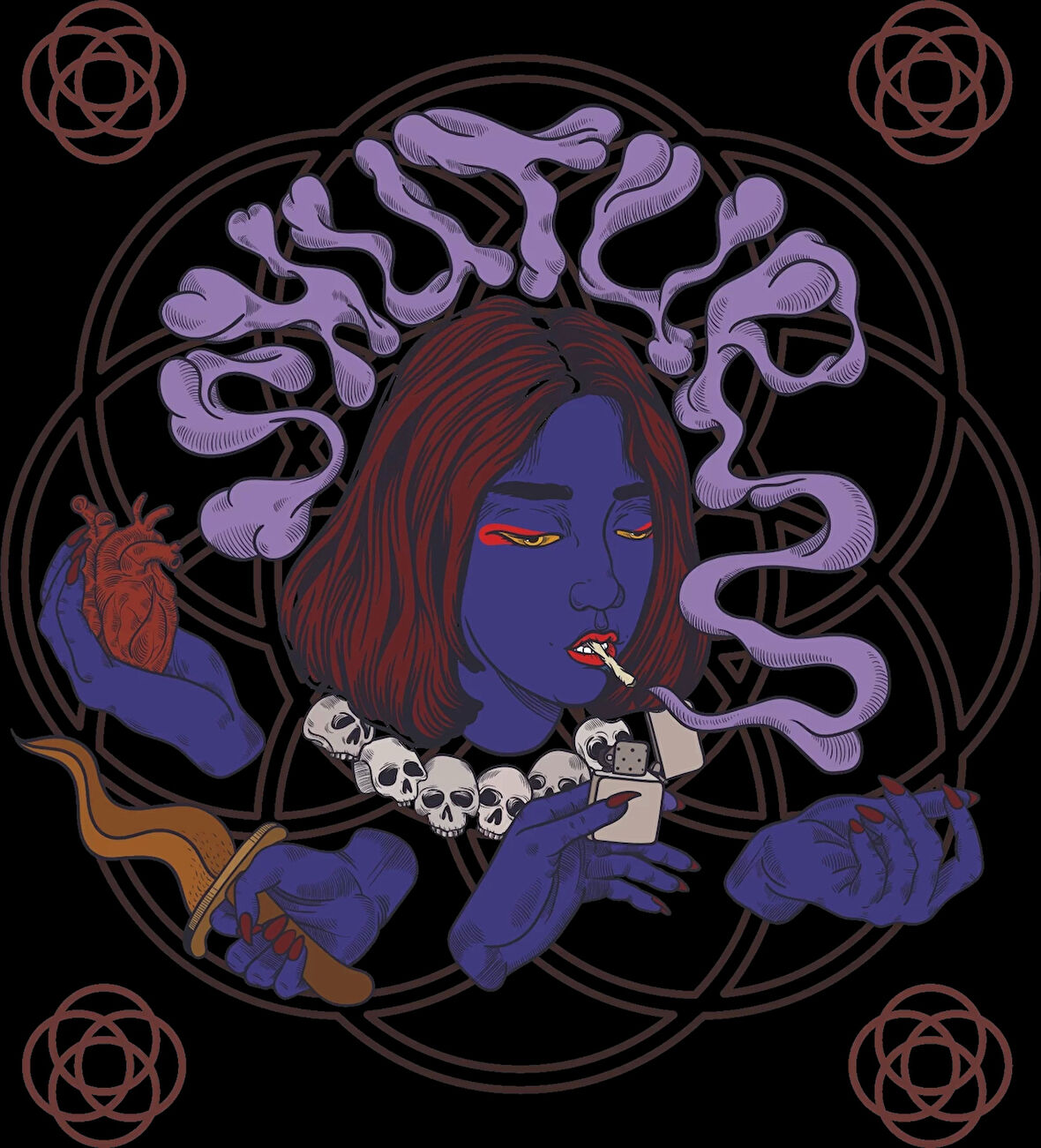 Büyücü Kadın Sticker 10x10 cmRenkli Sticker