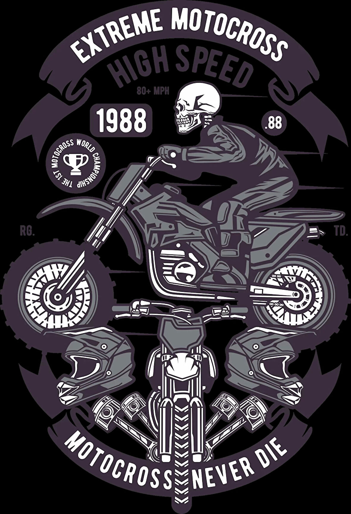 Extreme Motorcross Sticker 10x10 cmRenkli Sticker
