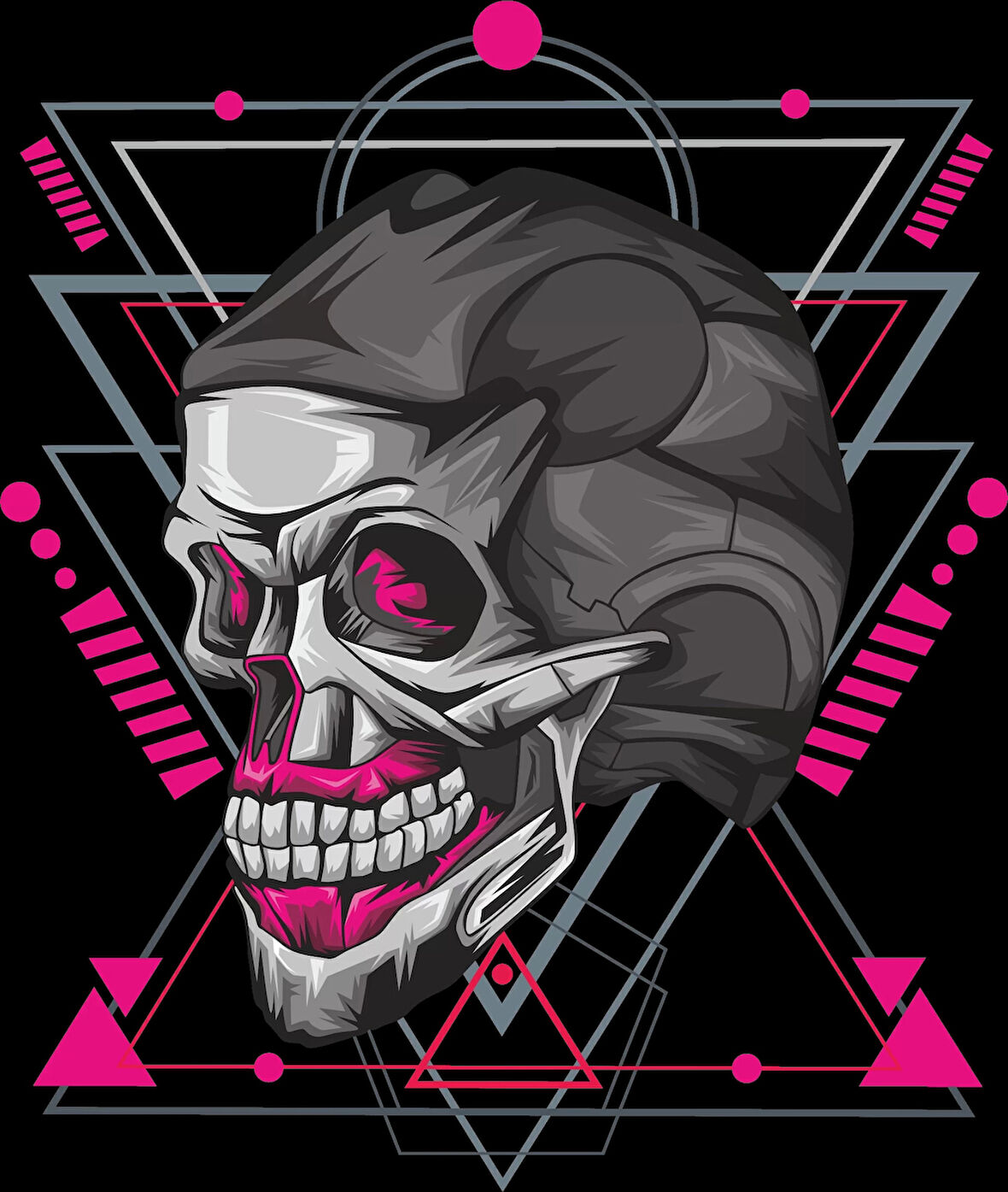 Mekanik Kurukafa Sticker 10x10 cmRenkli Sticker