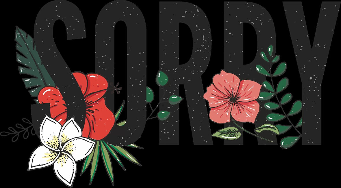 Güllü Sorry Sticker 10x10 cmRenkli Sticker