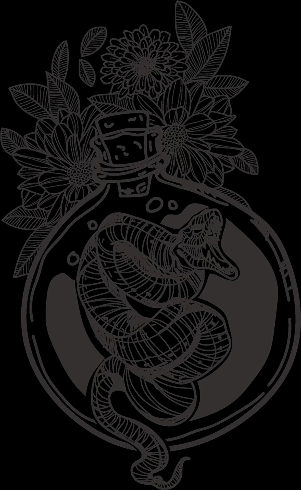 İksir ve Yılan Sticker 10x10 cmRenkli Sticker