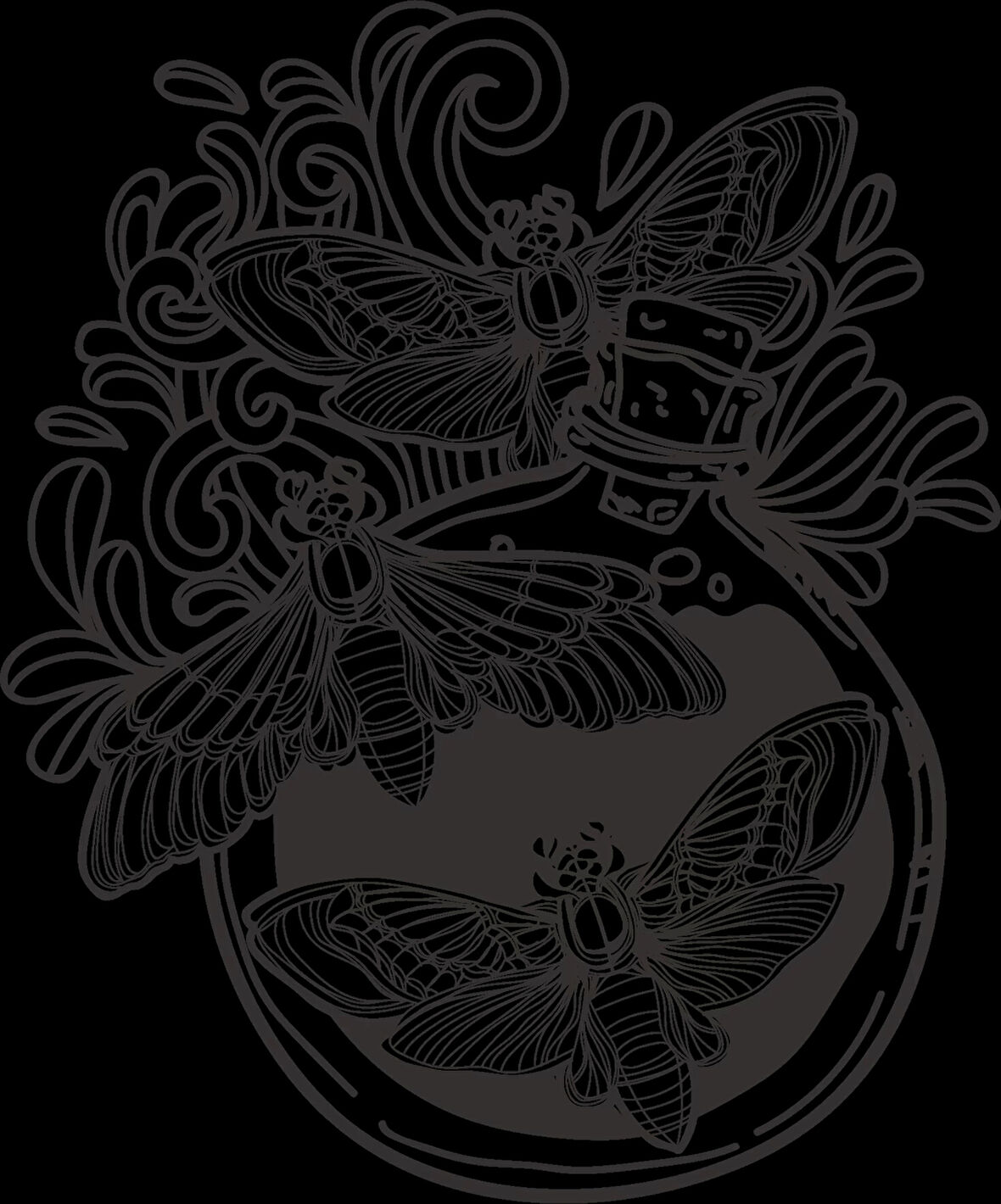 İksir Kelebekler Sticker 10x10 cmRenkli Sticker