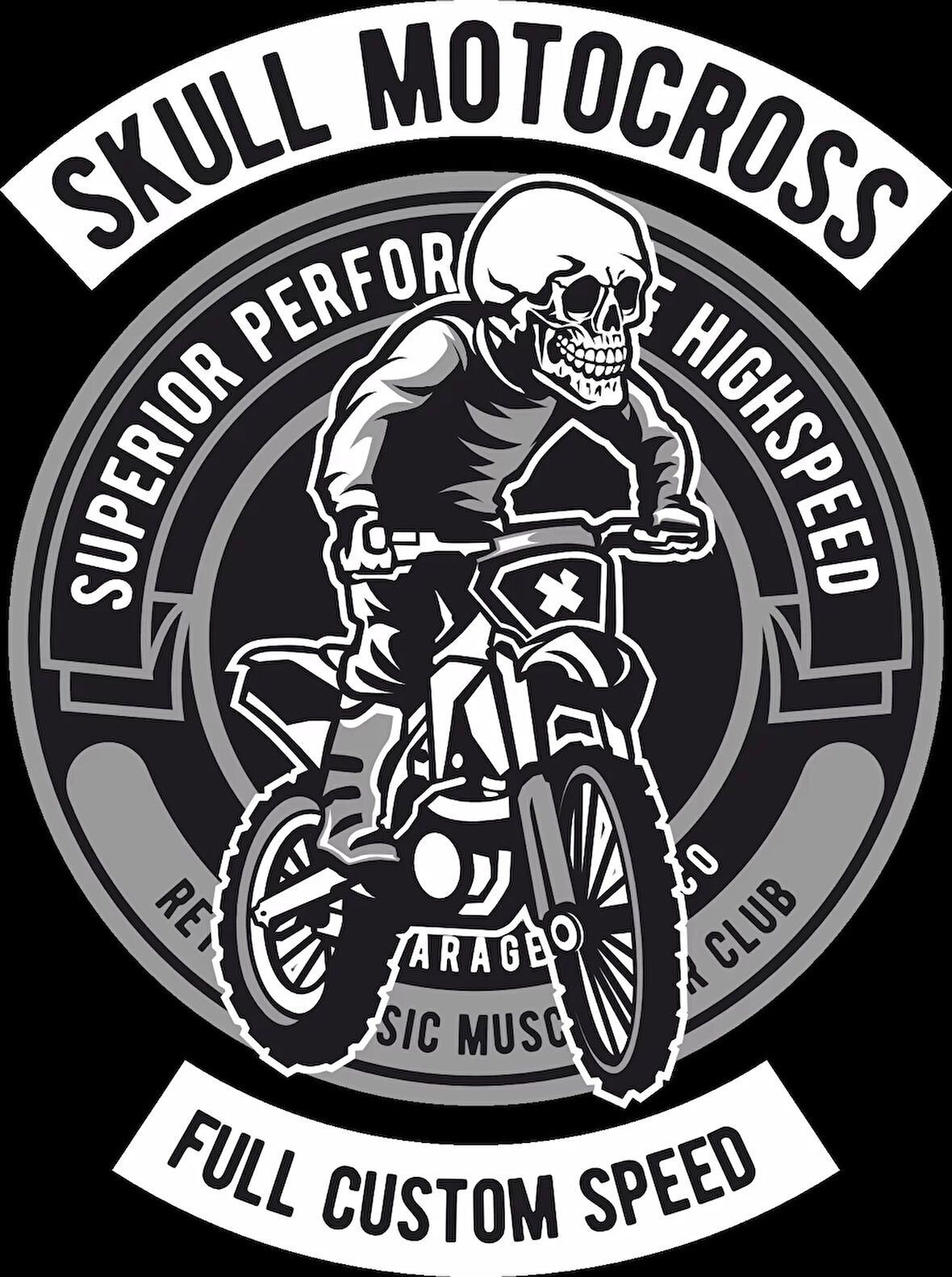 Skull Motocross Sticker 10x10 cmRenkli Sticker