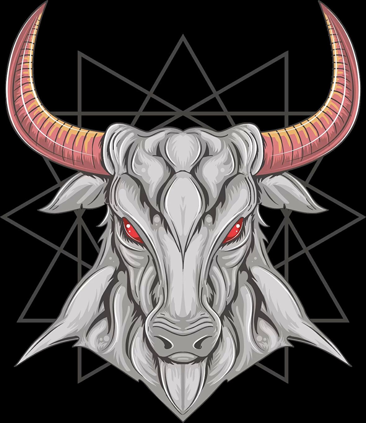 Boynuzlu Keçi Sticker 10x10 cmRenkli Sticker