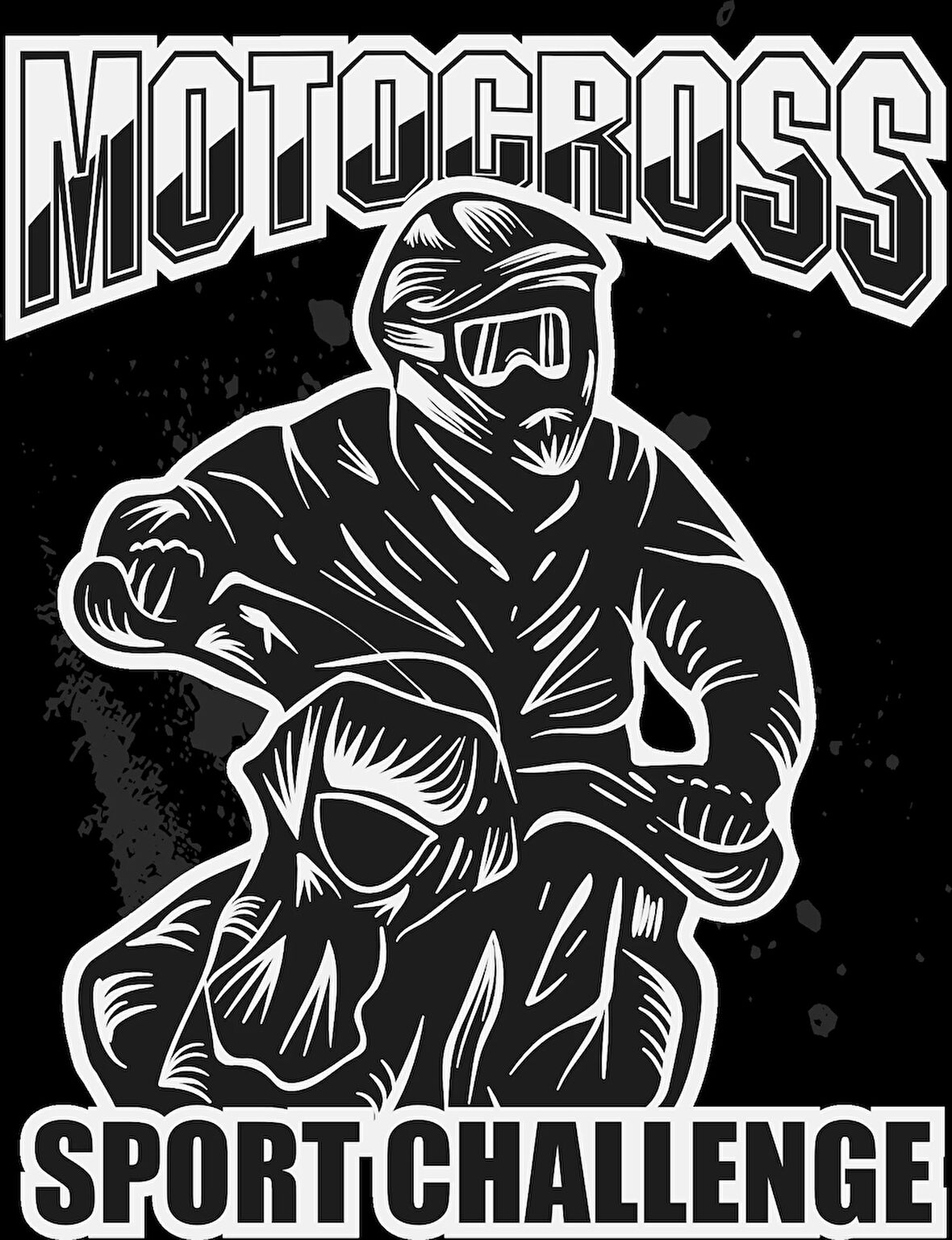 Motocross Sport Challenge Sticker 10x10 cmRenkli Sticker