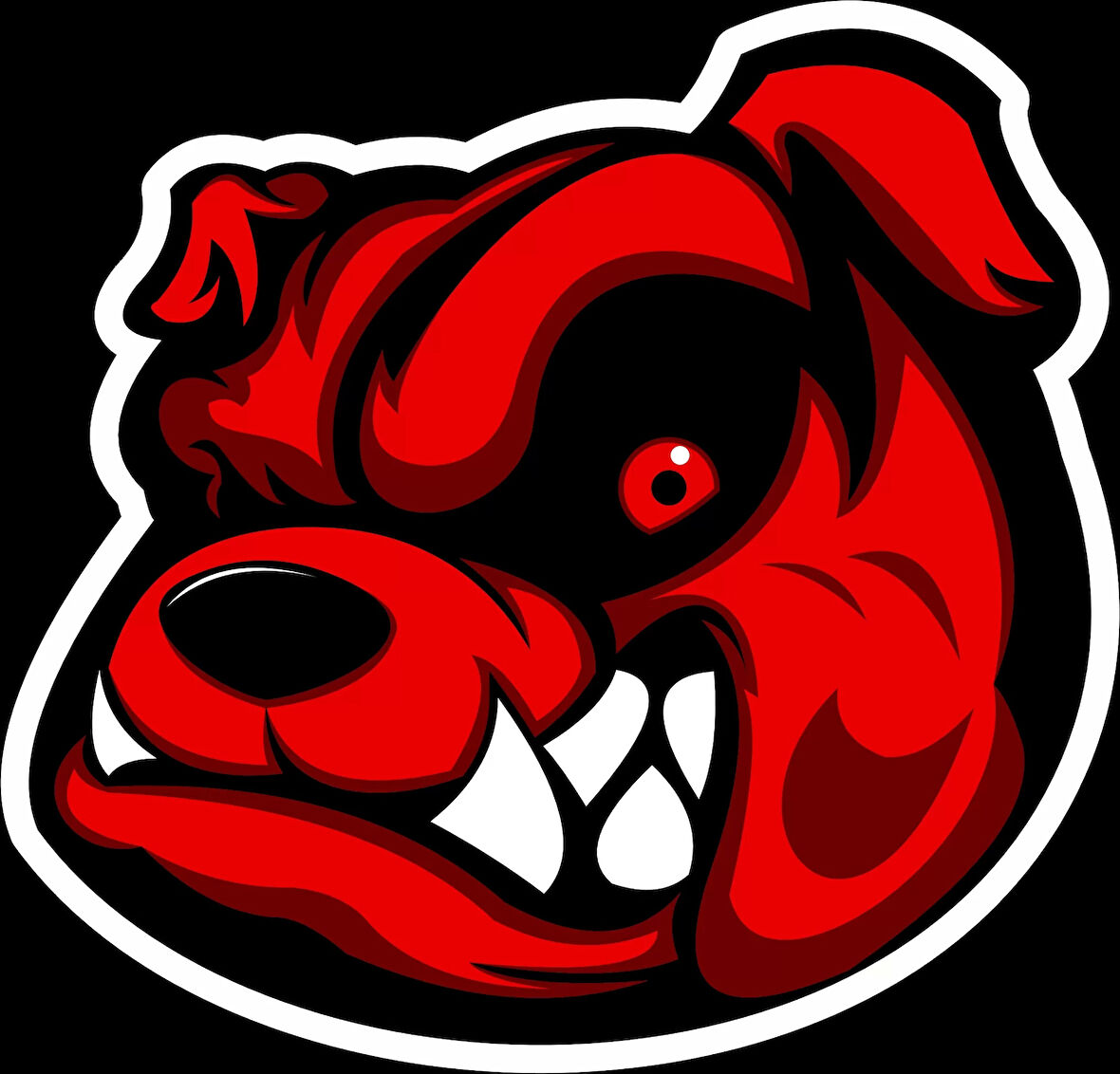 Kızgın Bulldog Sticker 10x10 cmRenkli Sticker