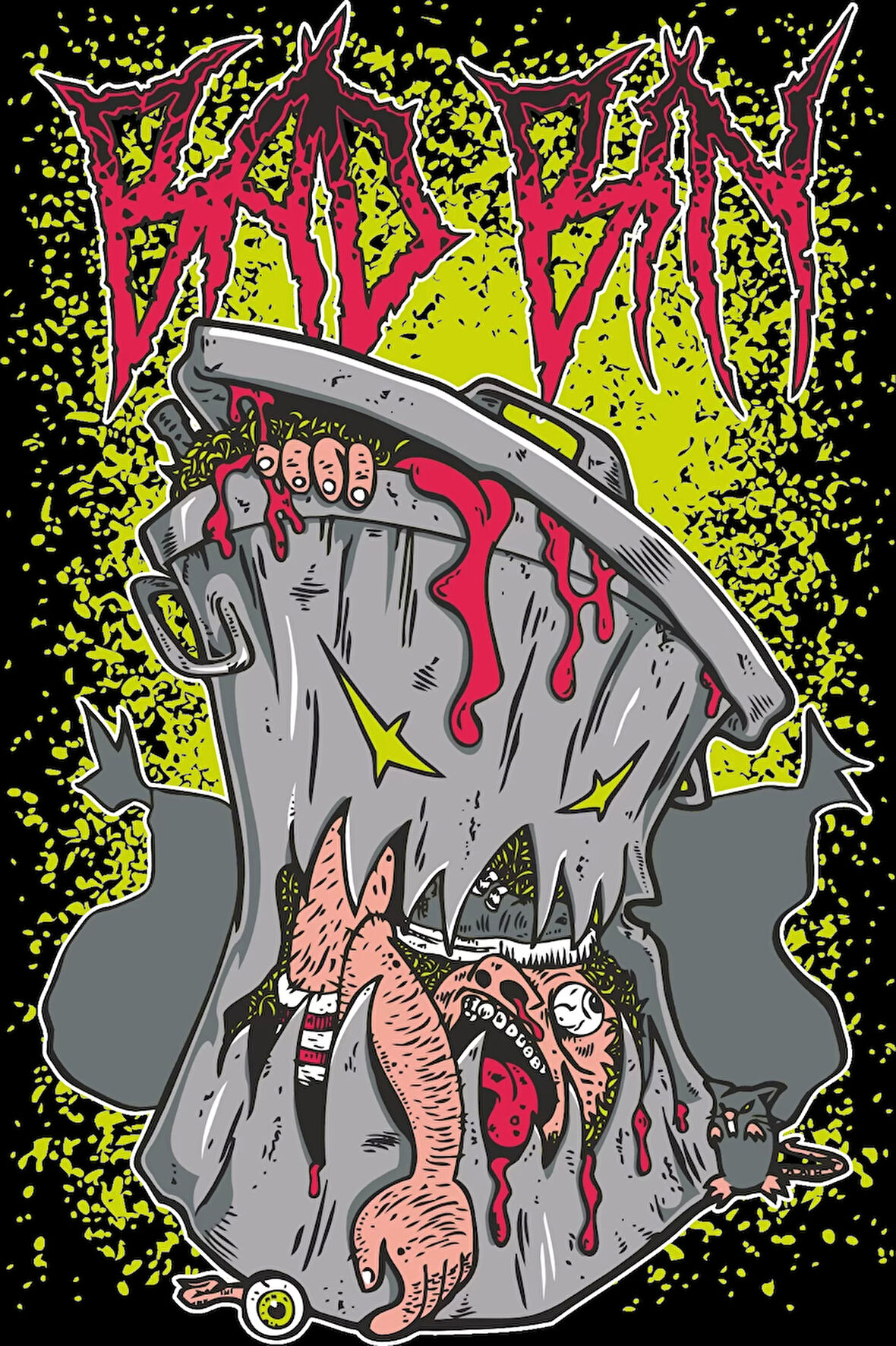 Çöp kutusu Sticker 10x10 cmRenkli Sticker