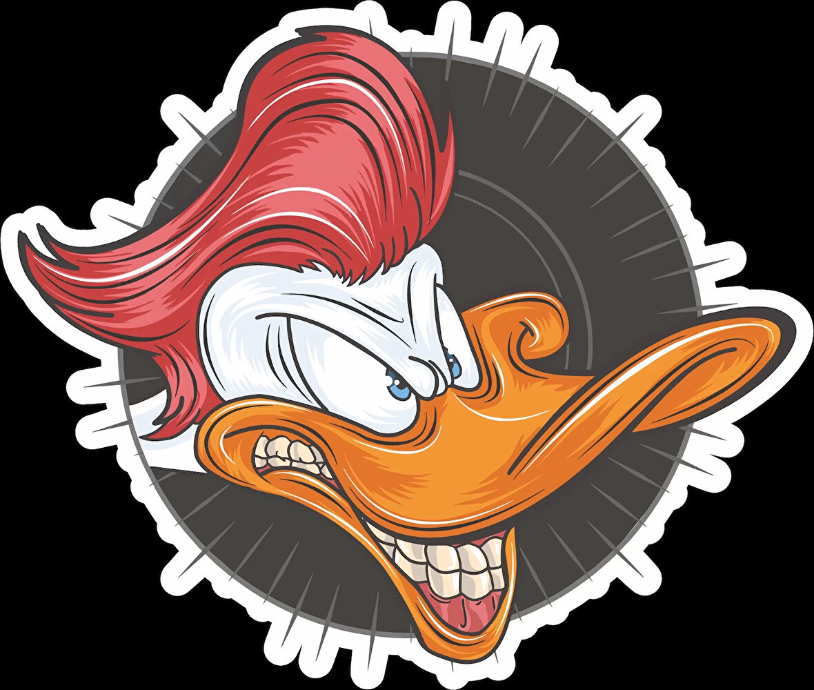 Kızgın Ördek Sticker 10x10 cmRenkli Sticker