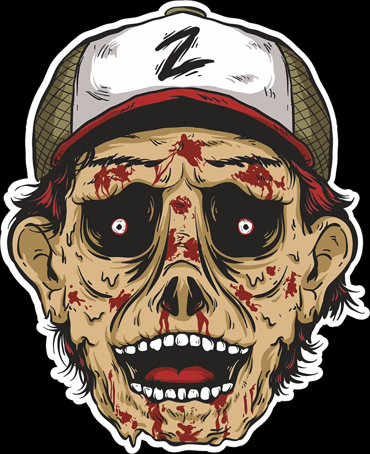 Zombi Sticker 10x10 cmRenkli Sticker