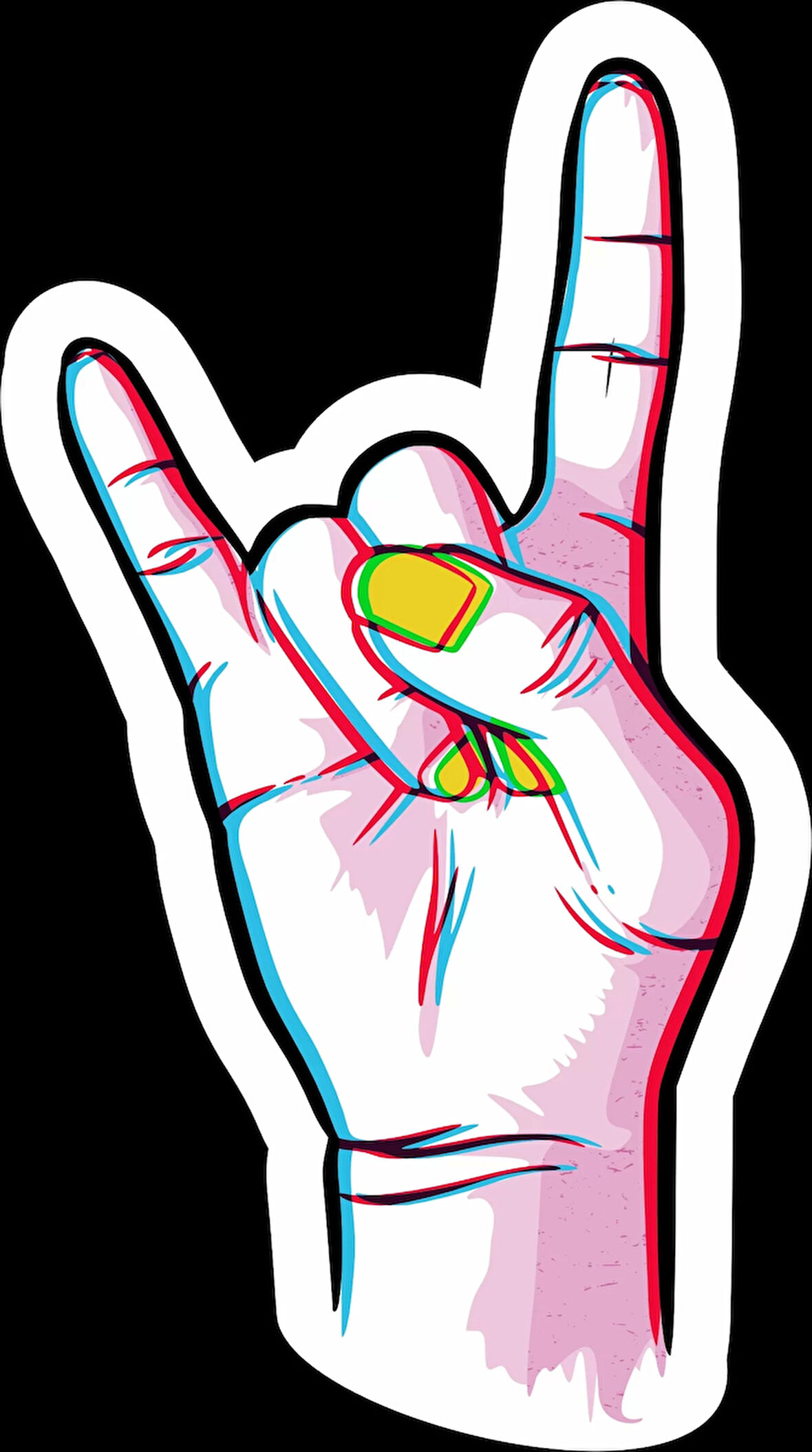 Rock Sticker 10x10 cmRenkli Sticker