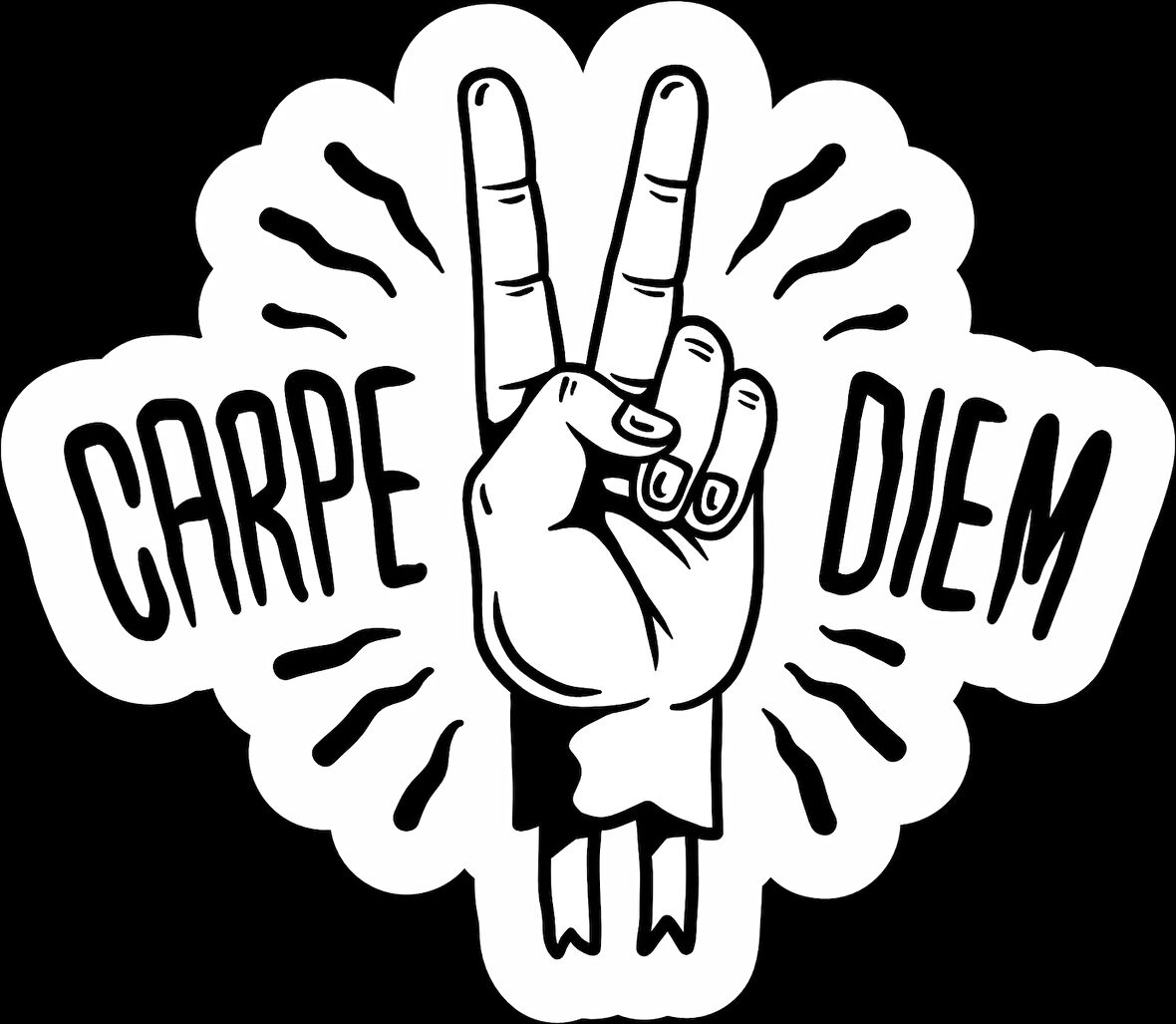 Carpe Diem Sticker 10x10 cmRenkli Sticker