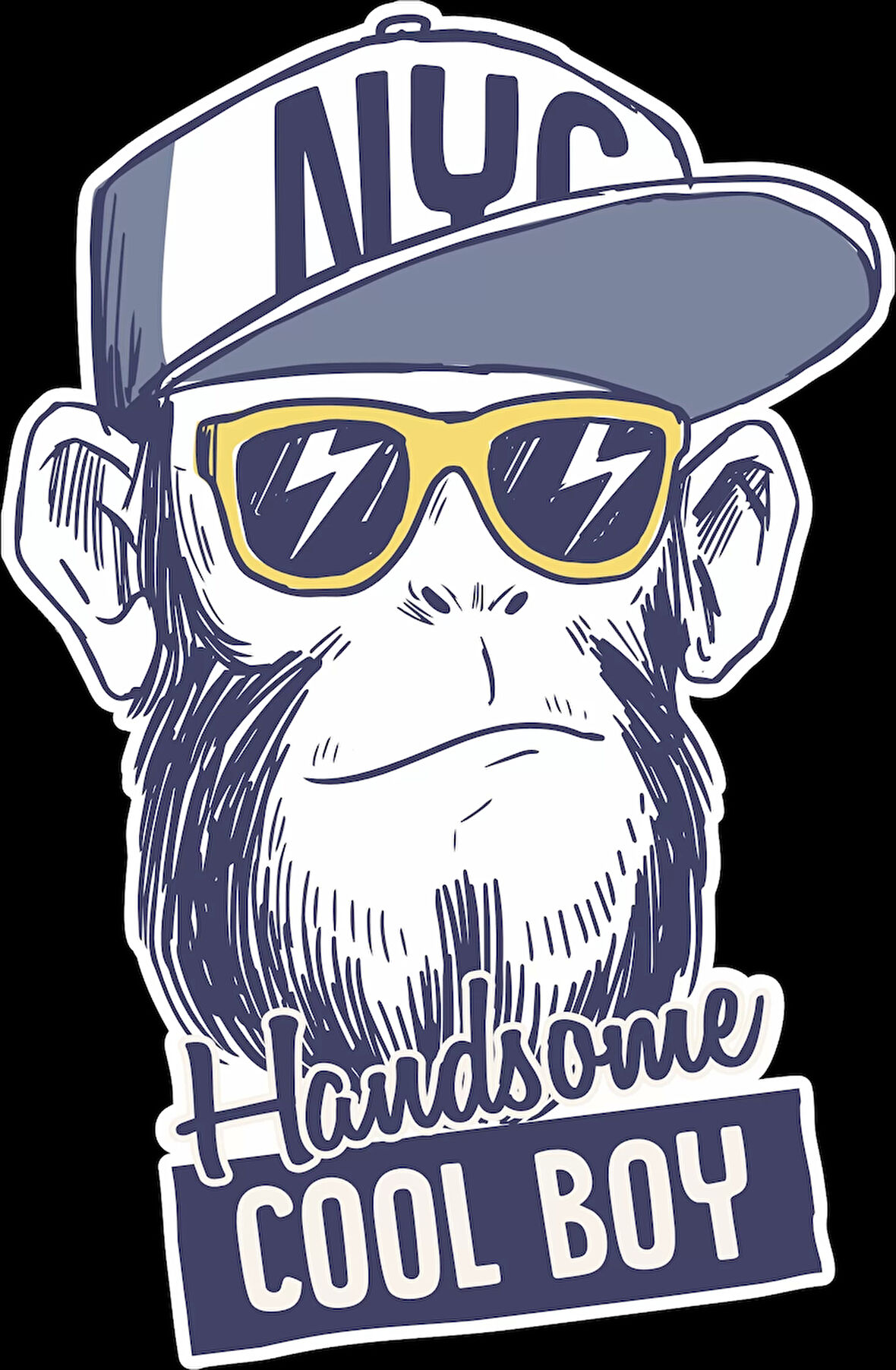 Hand Some Cool Guy Sticker 10x10 cmRenkli Sticker