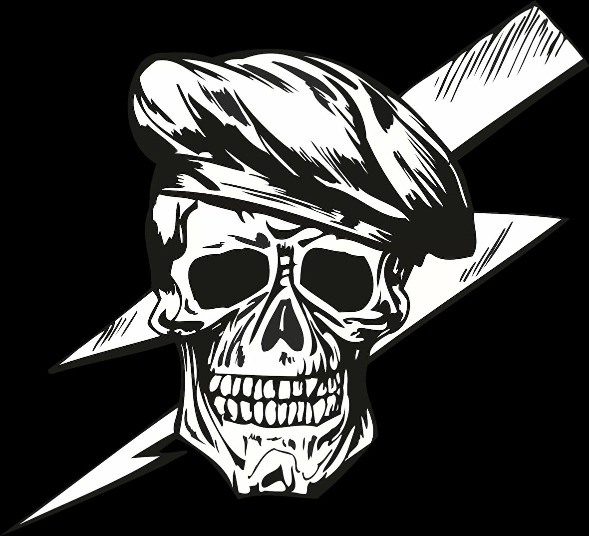 şimşek Kurukafa Sticker 10x10 cmRenkli Sticker