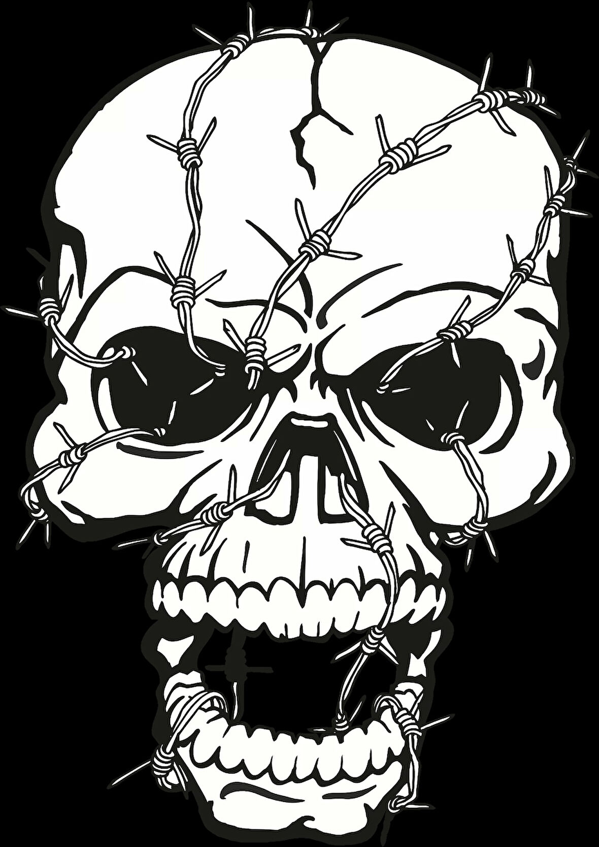 Dikenli Kurukafa Sticker 10x10 cmRenkli Sticker