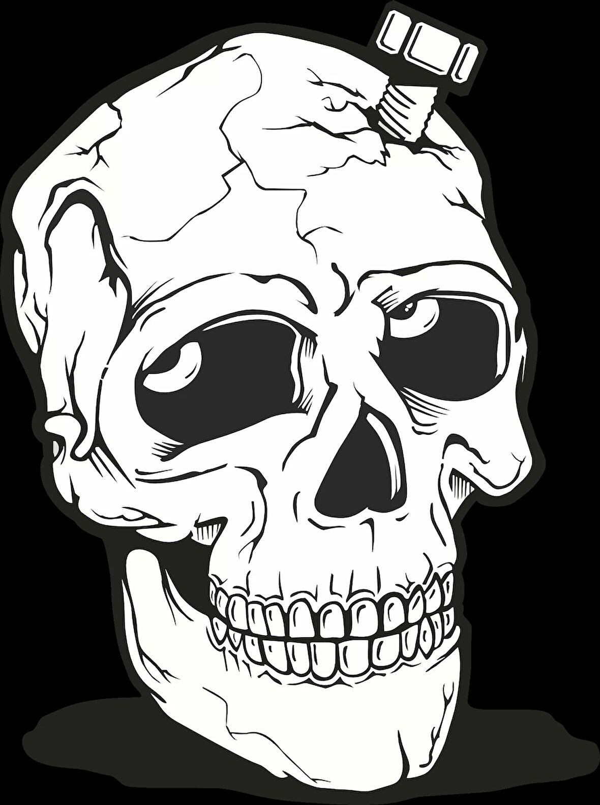 Kurukafa 25 Sticker 10x10 cmRenkli Sticker