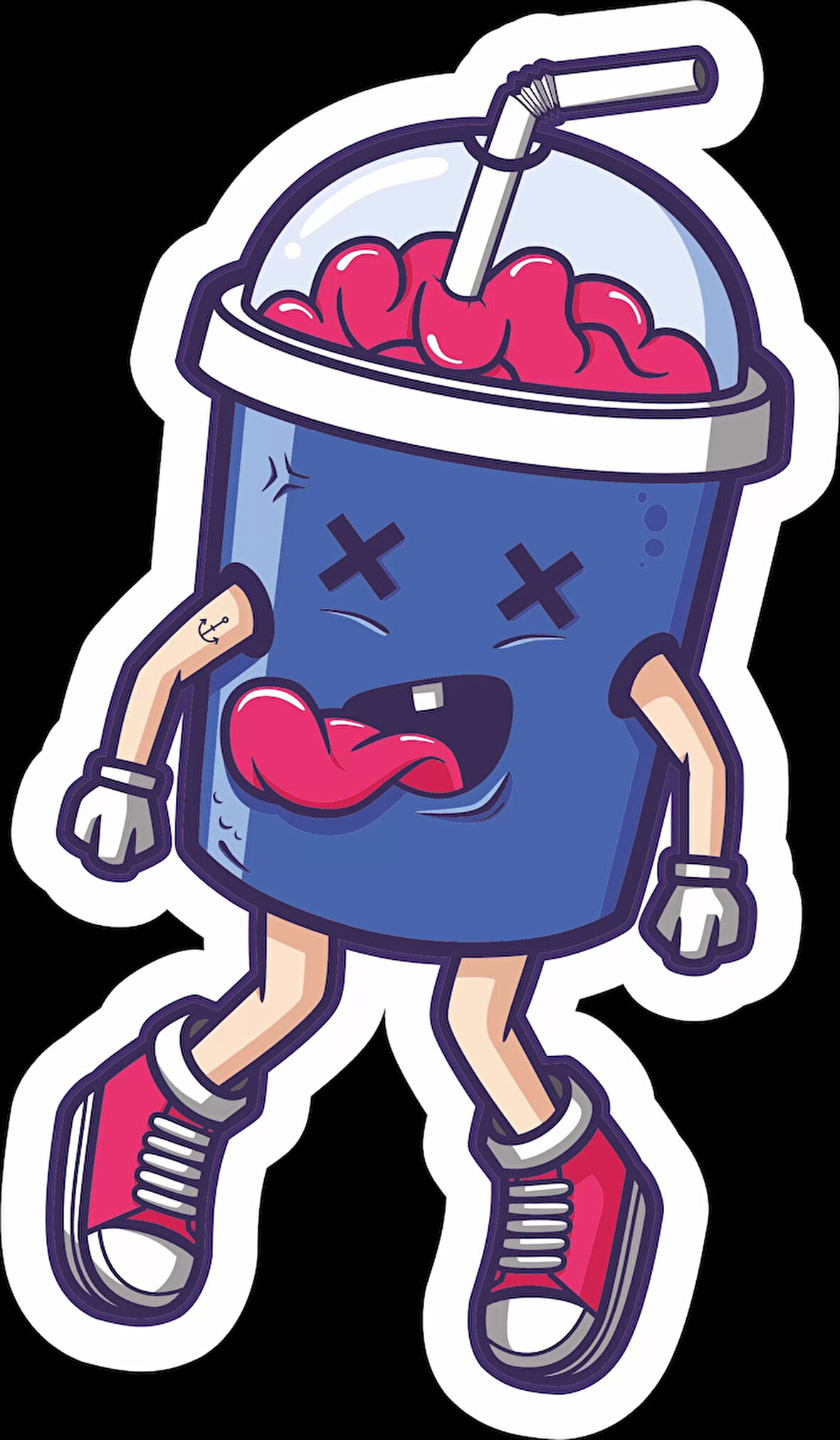 Milkshake Sticker 10x10 cmRenkli Sticker