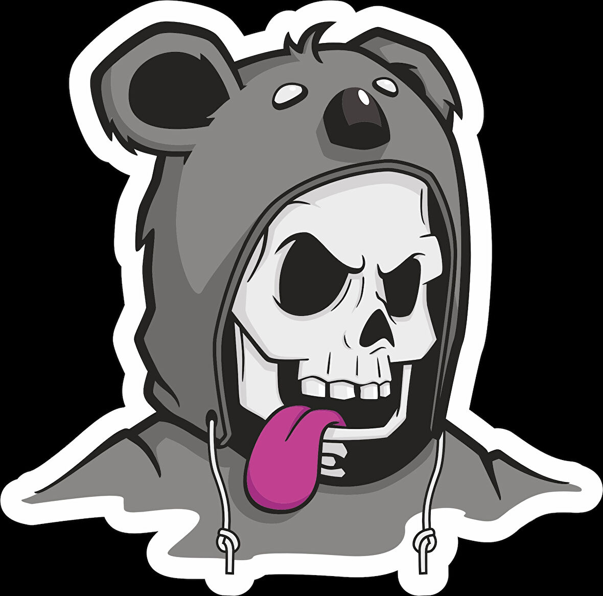 Sevimli iskelet Sticker 10x10 cmRenkli Sticker