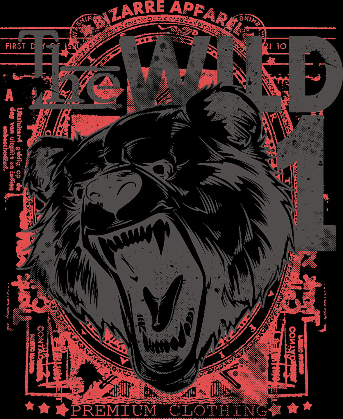 The Wild Ayı Sticker 10x10 cmRenkli Sticker