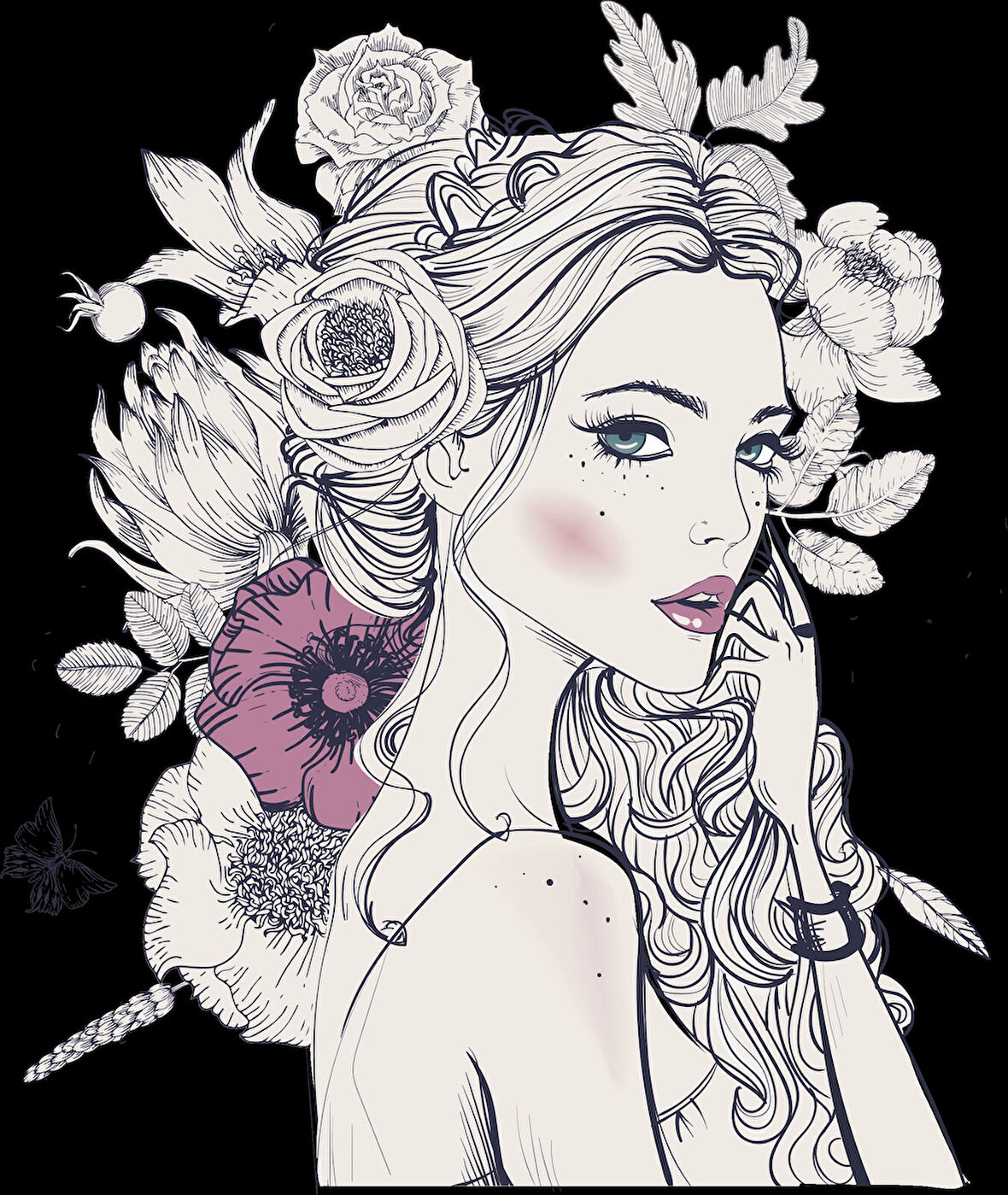 Kadın Sticker 10x10 cmRenkli Sticker