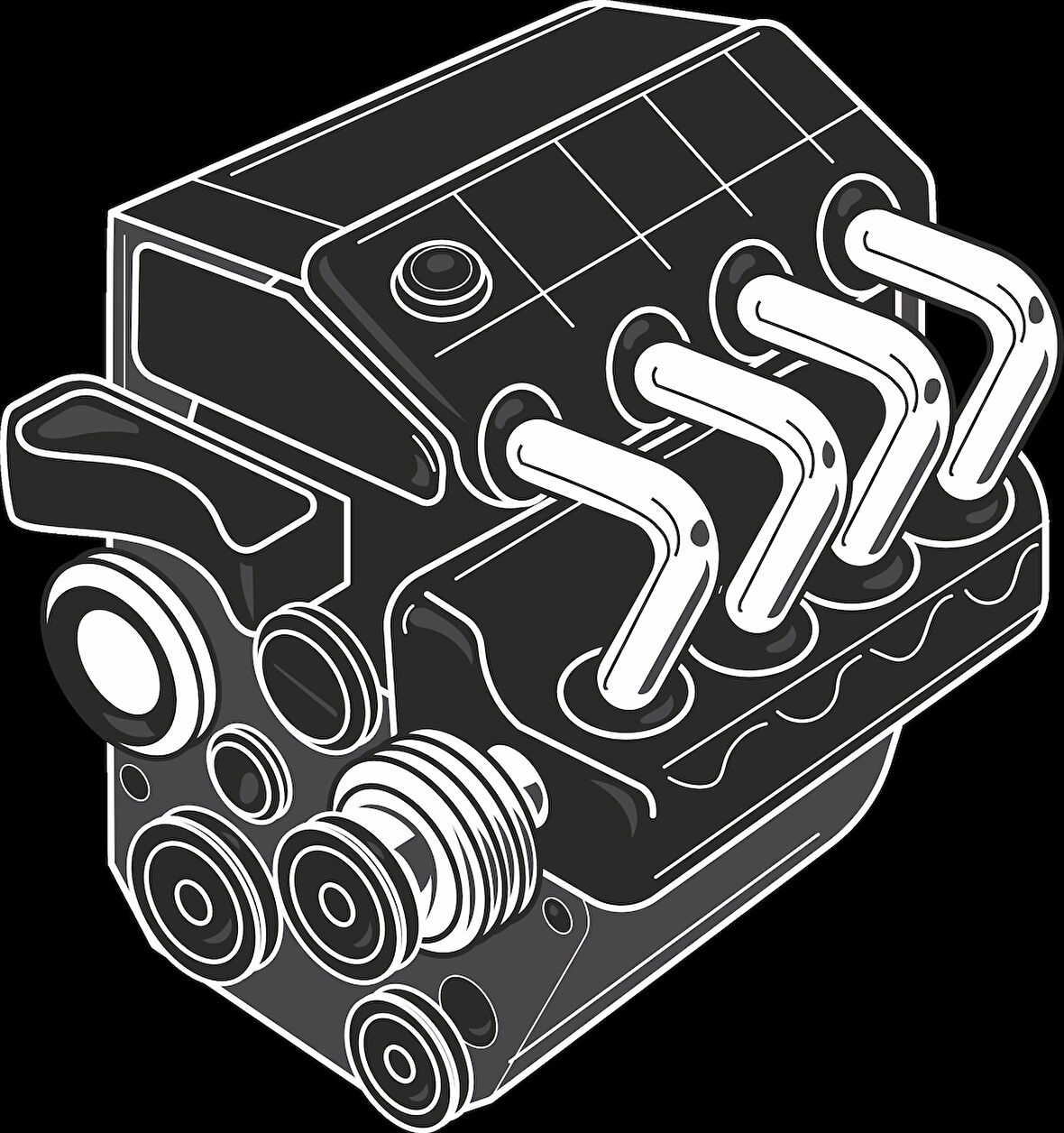 Araba Motoru 2 Sticker 10x10 cmRenkli Sticker