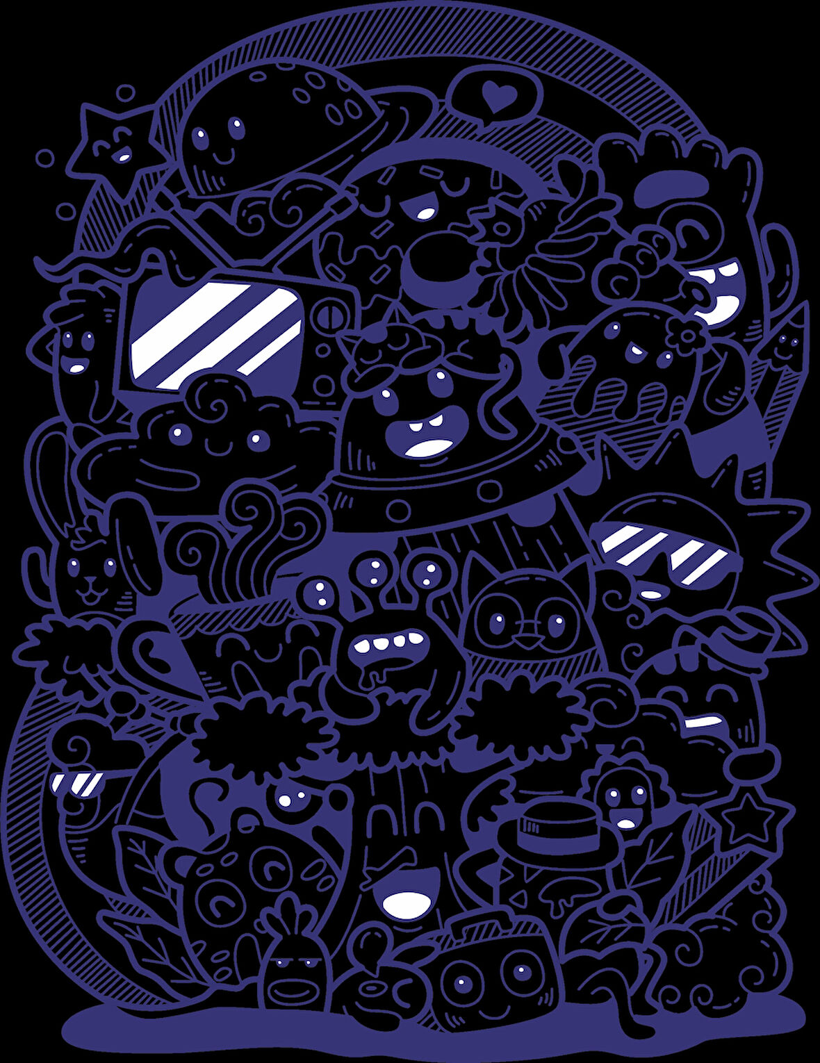Desenler Sticker 4 10x10 cmRenkli Sticker