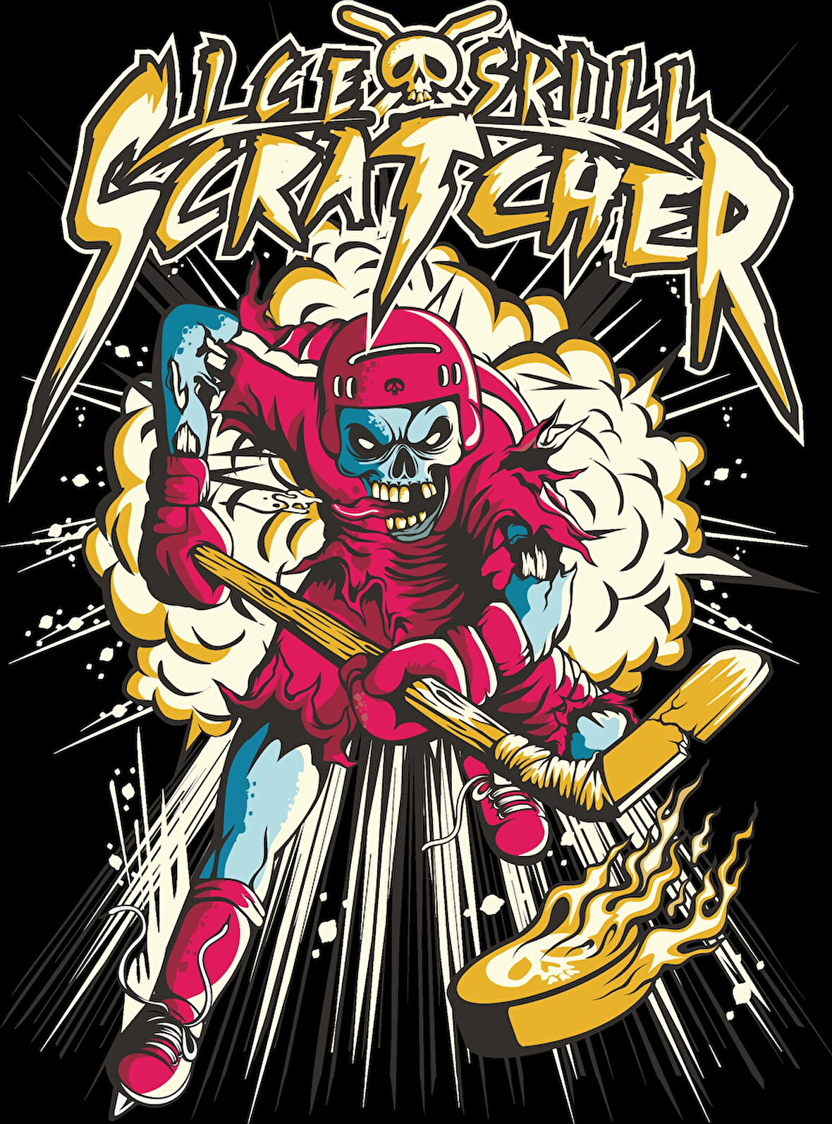 Skater İskelet Sticker 10x10 cmRenkli Sticker