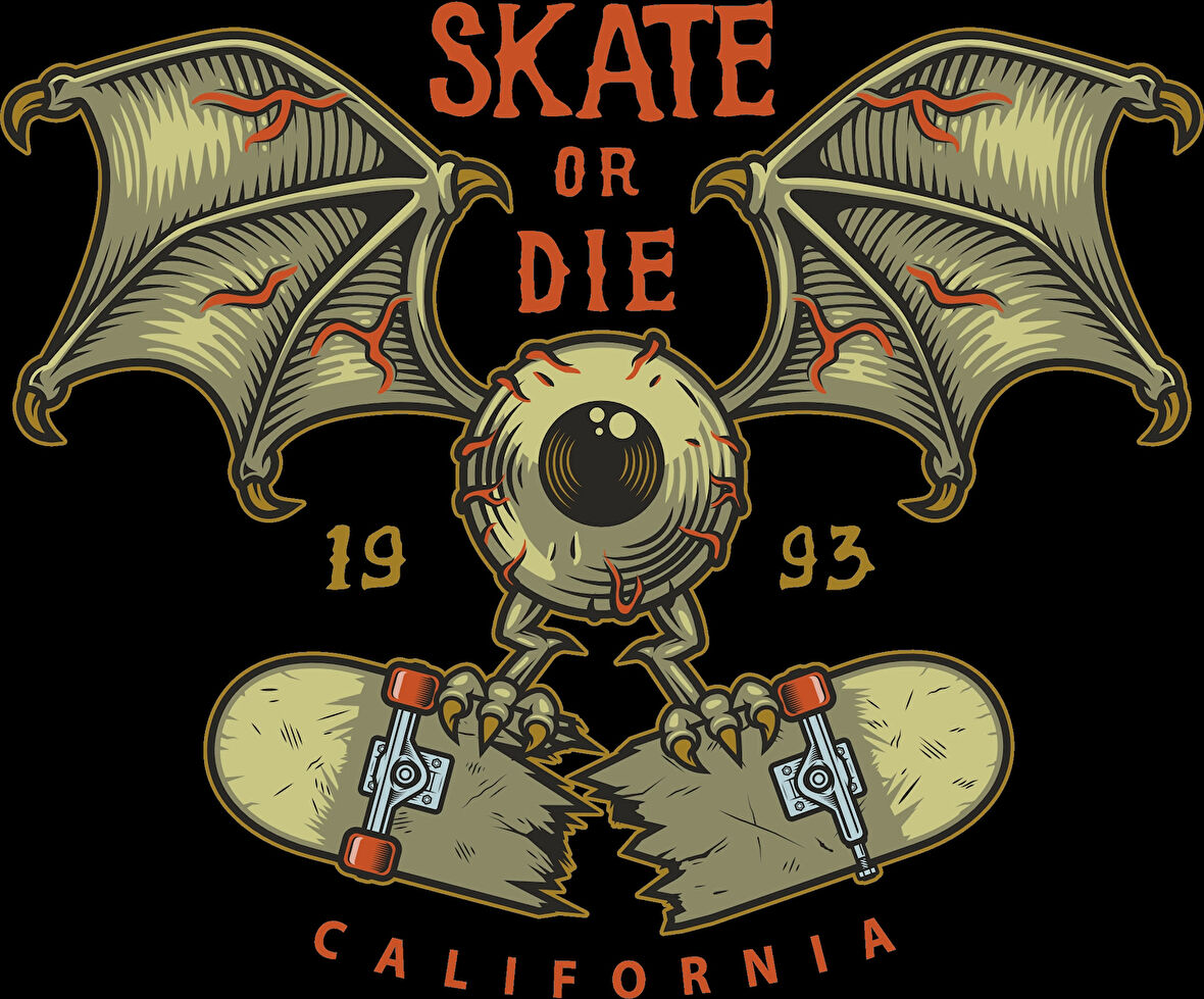 skate sticker 10x10 cmRenkli Sticker