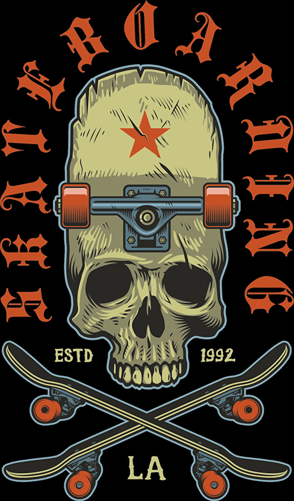 skate sticker 23 10x10 cmRenkli Sticker