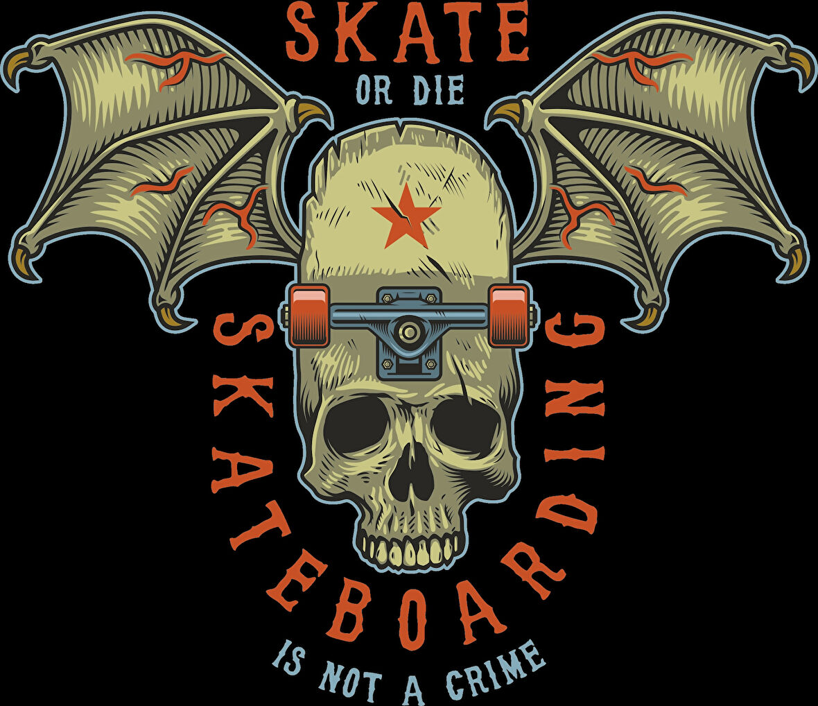 skate sticker 25 10x10 cmRenkli Sticker