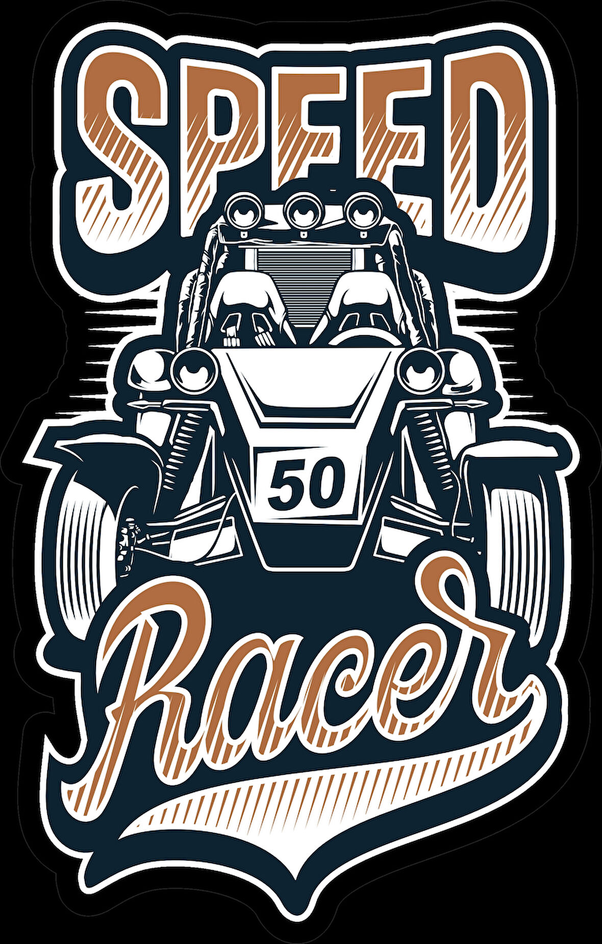 Speed Racer Sticker 10x10 cmRenkli Sticker