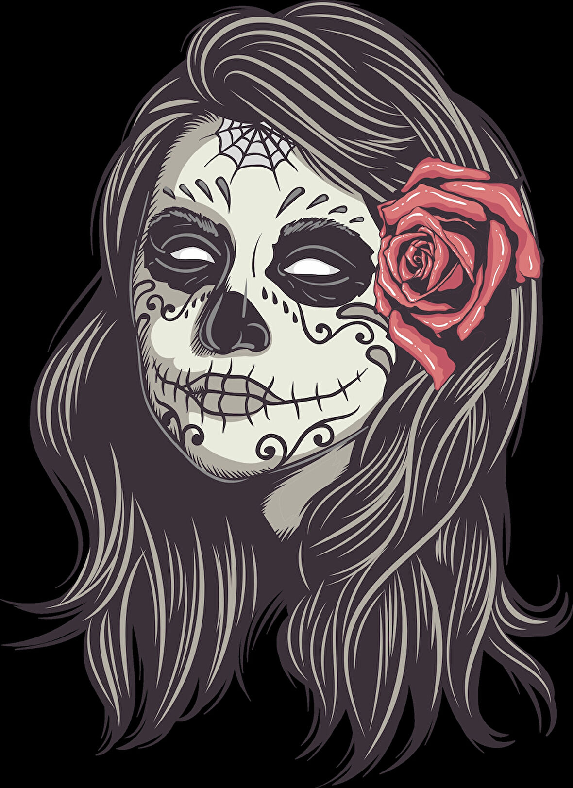 Kurukafa Kadın Sticker 10x10 cmRenkli Sticker