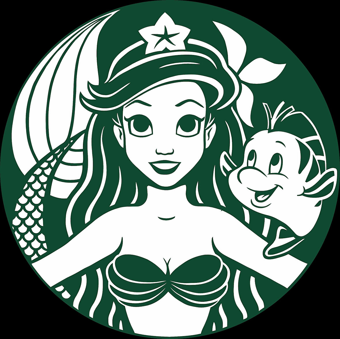 denizkızı sticker 10x10 cmRenkli Sticker