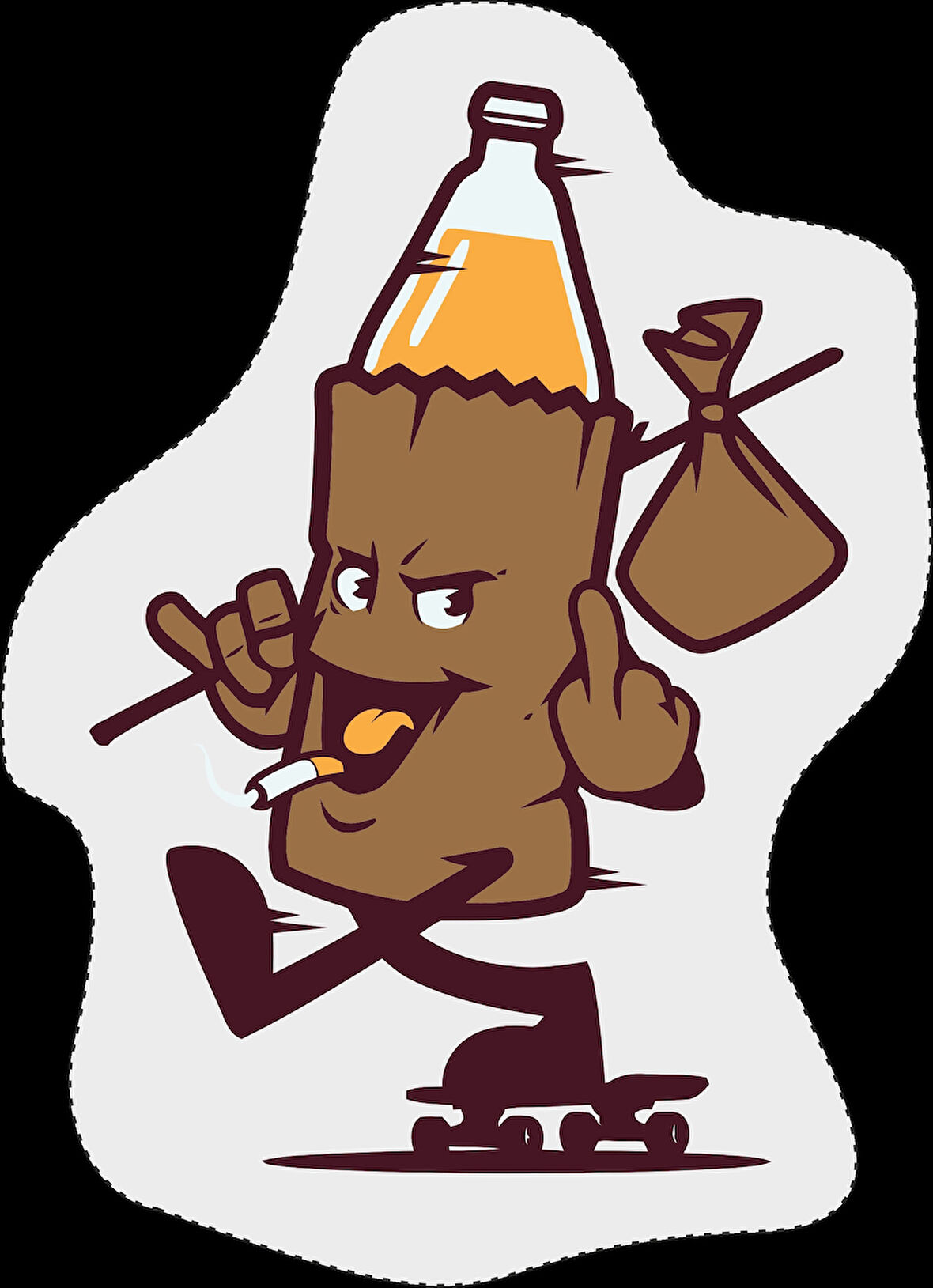 sigar içen kalem sticker 10x10 cmRenkli Sticker