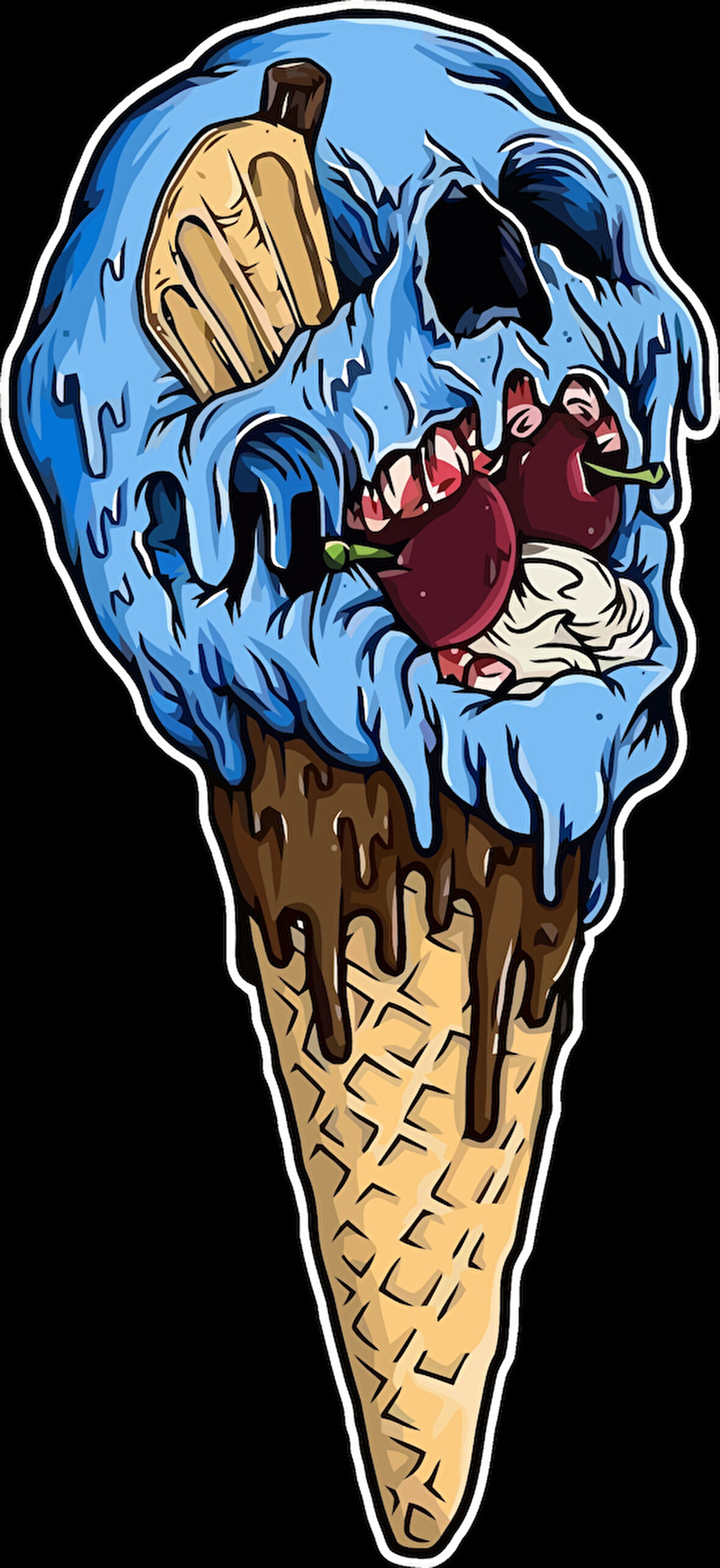 kurukafa dondurma sticker 10x10 cmRenkli Sticker