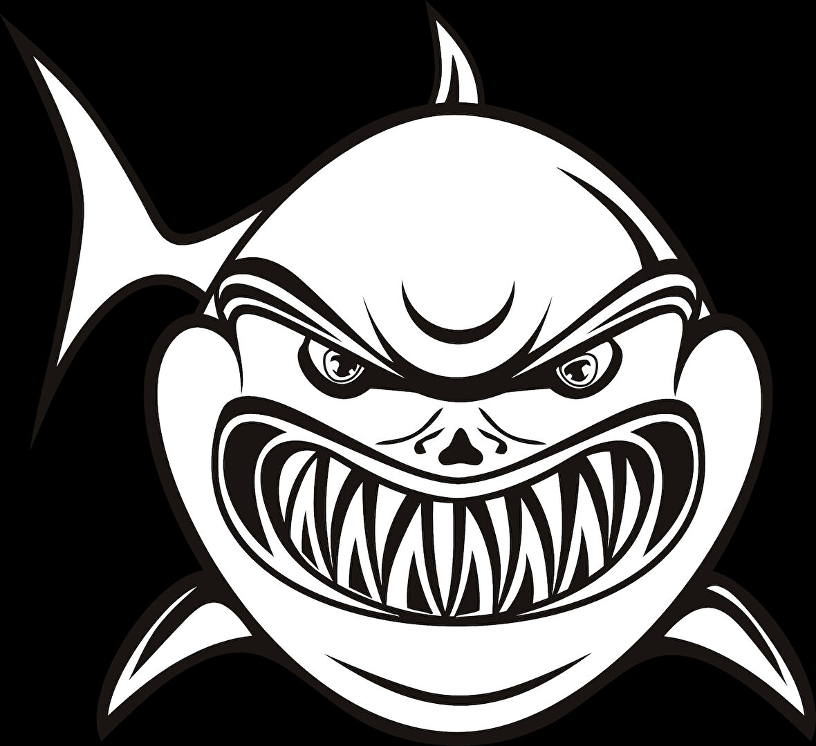 köpek balığı sticker 10x10 cmRenkli Sticker