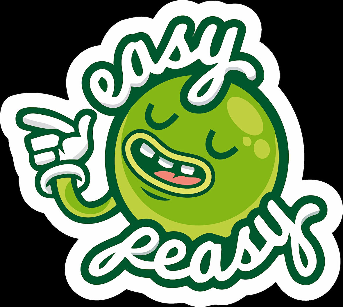 Easy Peasy Sticker 10x10 cmRenkli Sticker