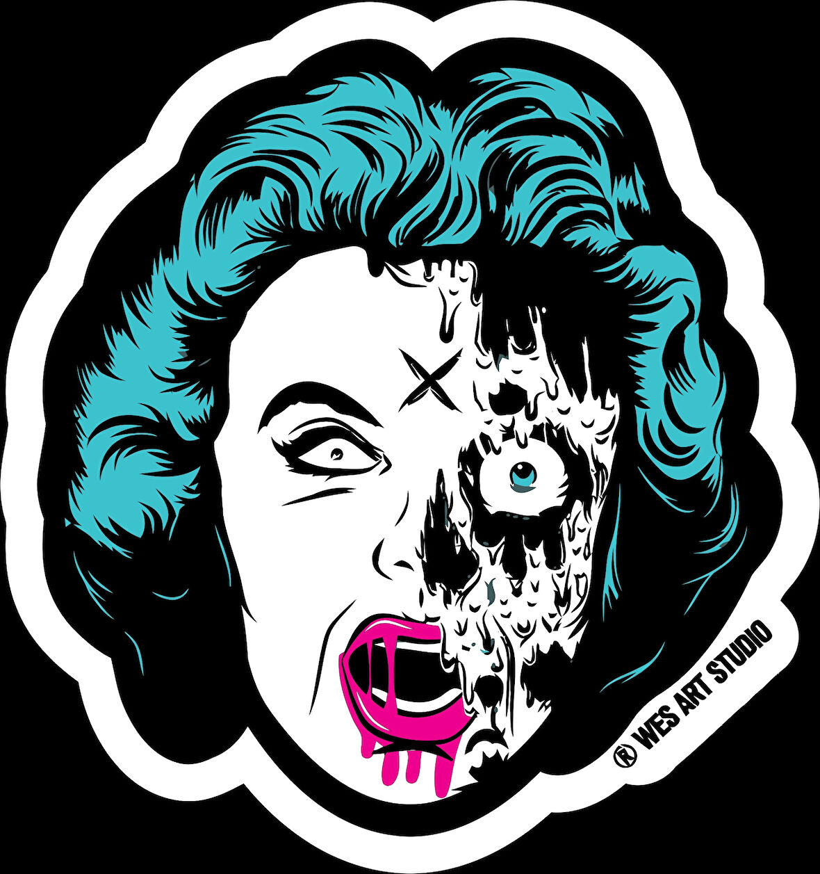 Marlyn Morro Sticker 10x10 cmRenkli Sticker