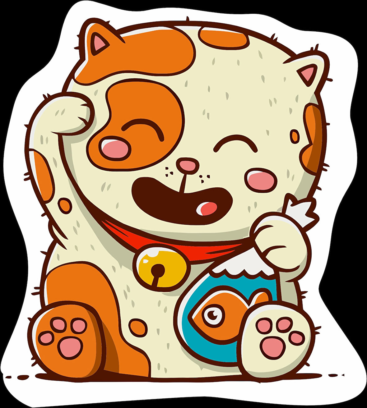 Kedi Sticker 10x10 cmRenkli Sticker