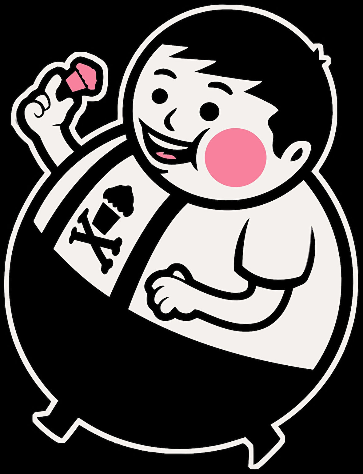 Yiyen Adam Sticker 10x10 cmRenkli Sticker