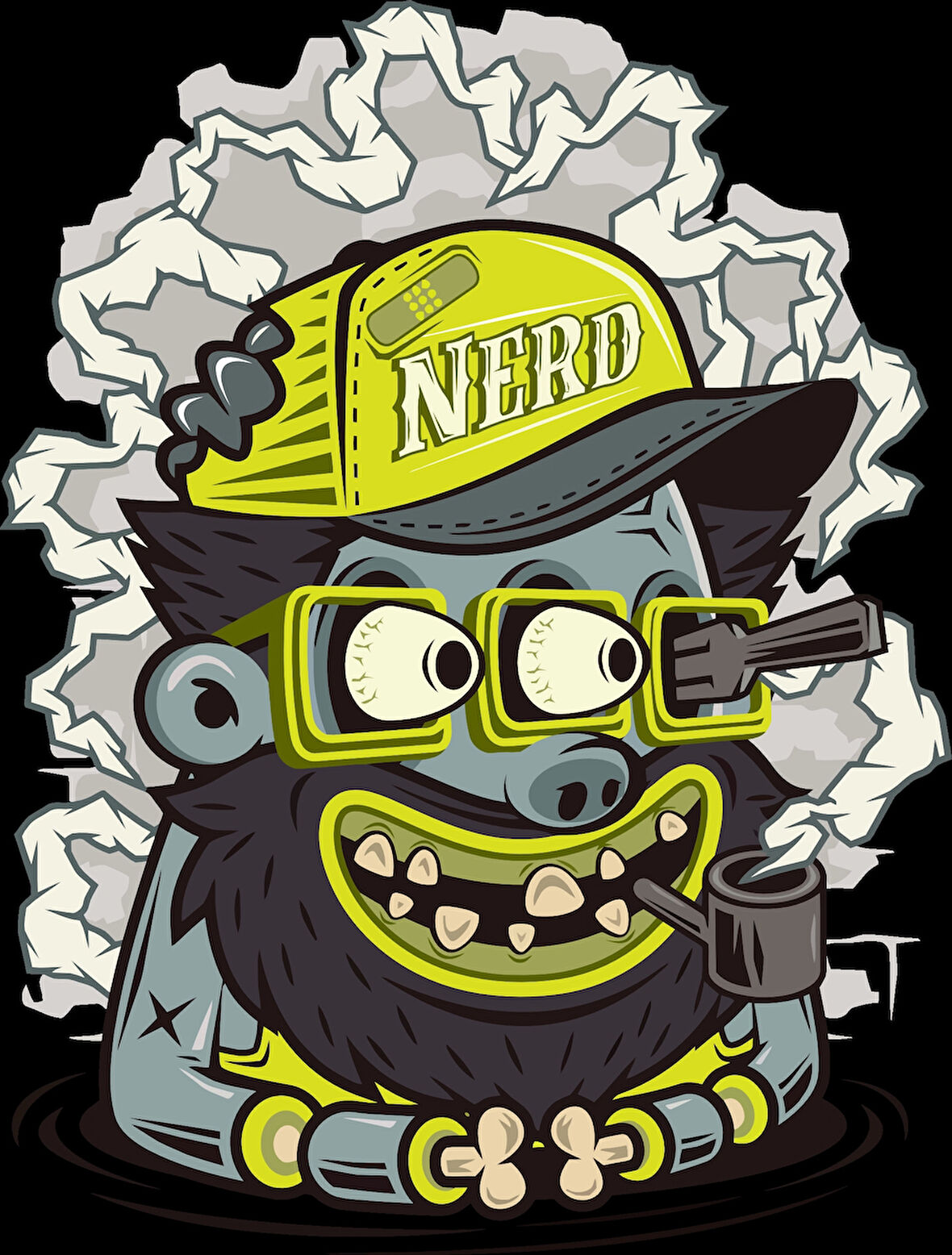 Mavi adam sticker 10x10 cmRenkli Sticker