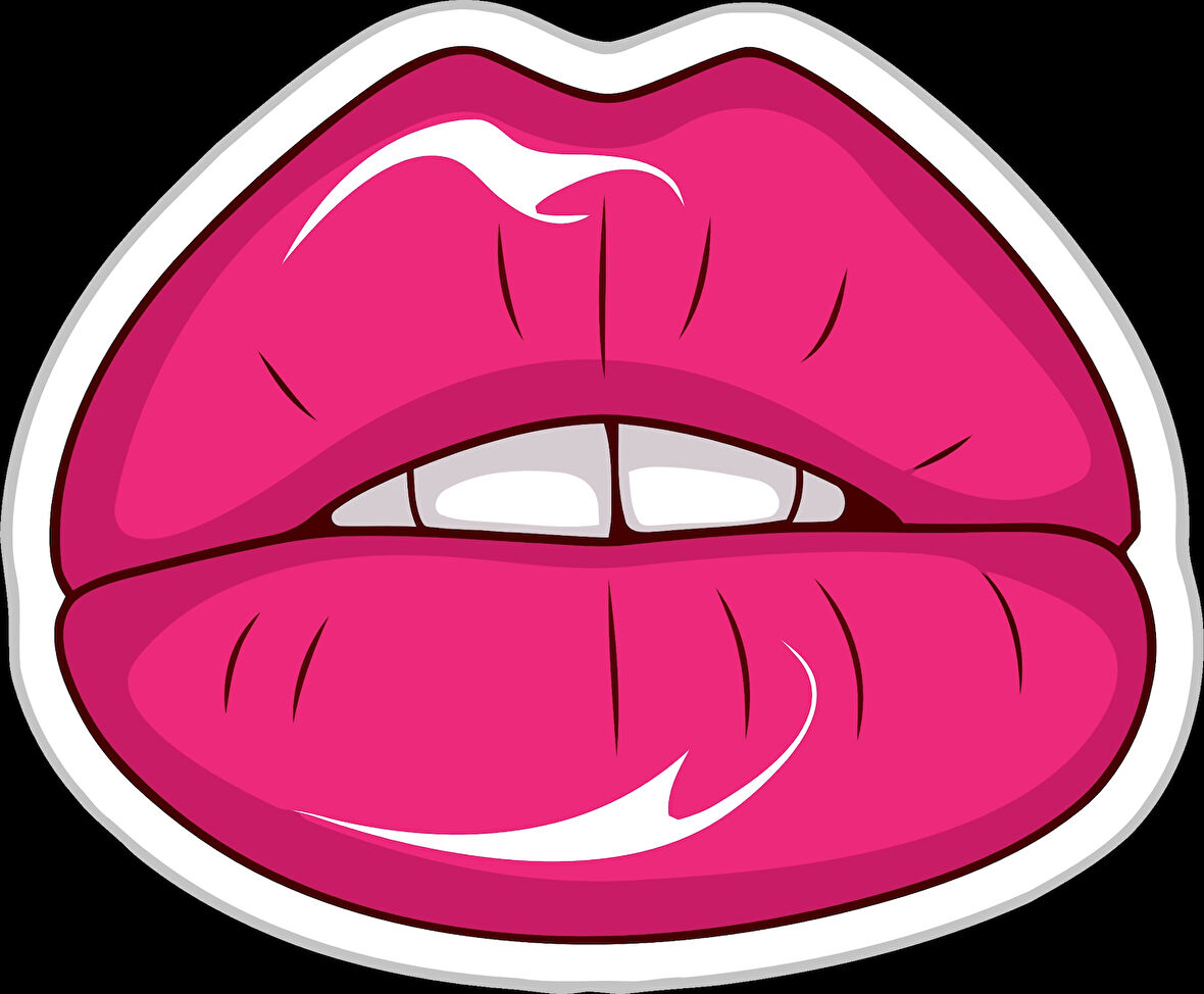 Dudak Sticker 10x10 cmRenkli Sticker