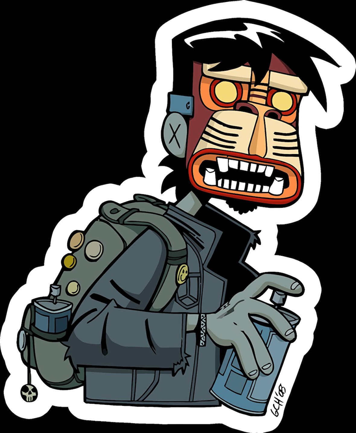 Zombie Sticer 10x10 cmRenkli Sticker