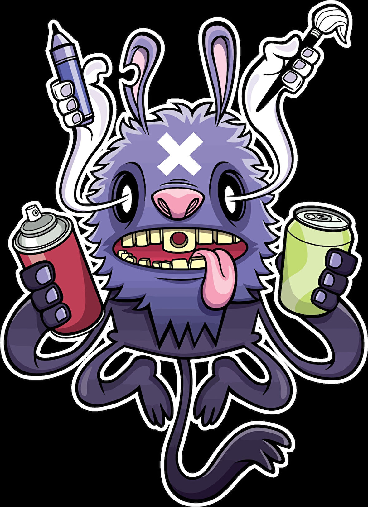 Ahtapot Sticker 10x10 cmRenkli Sticker