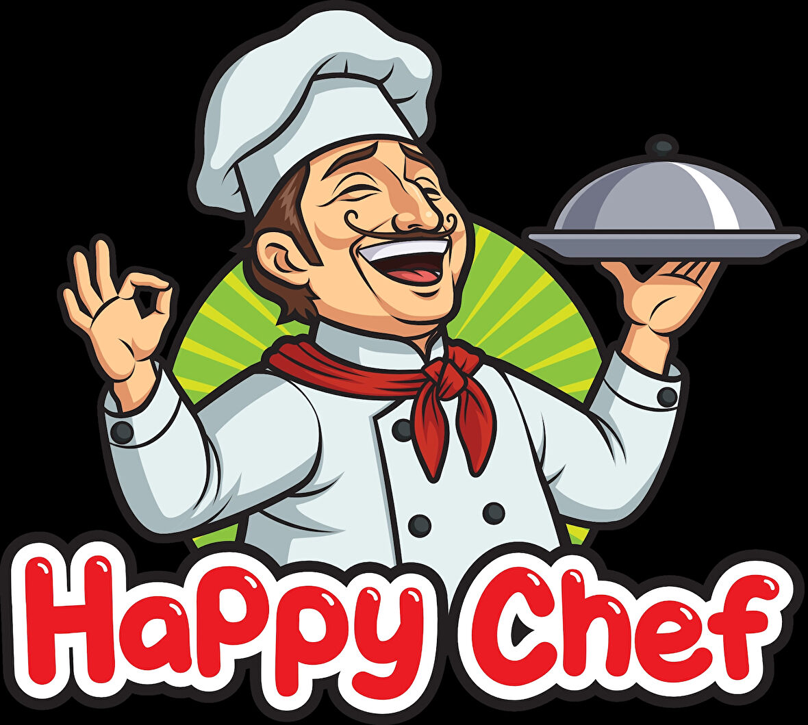 Mutlu Chef Sticjer 10x10 cm Renkli Sticker