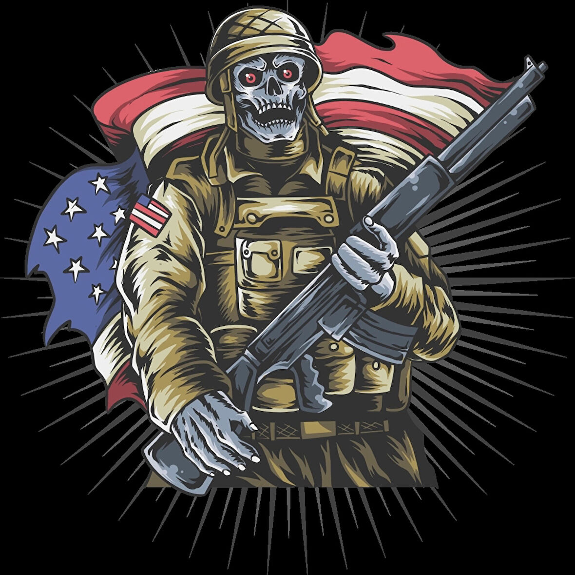 Amerikalı 10x10 cm Renkli Sticker