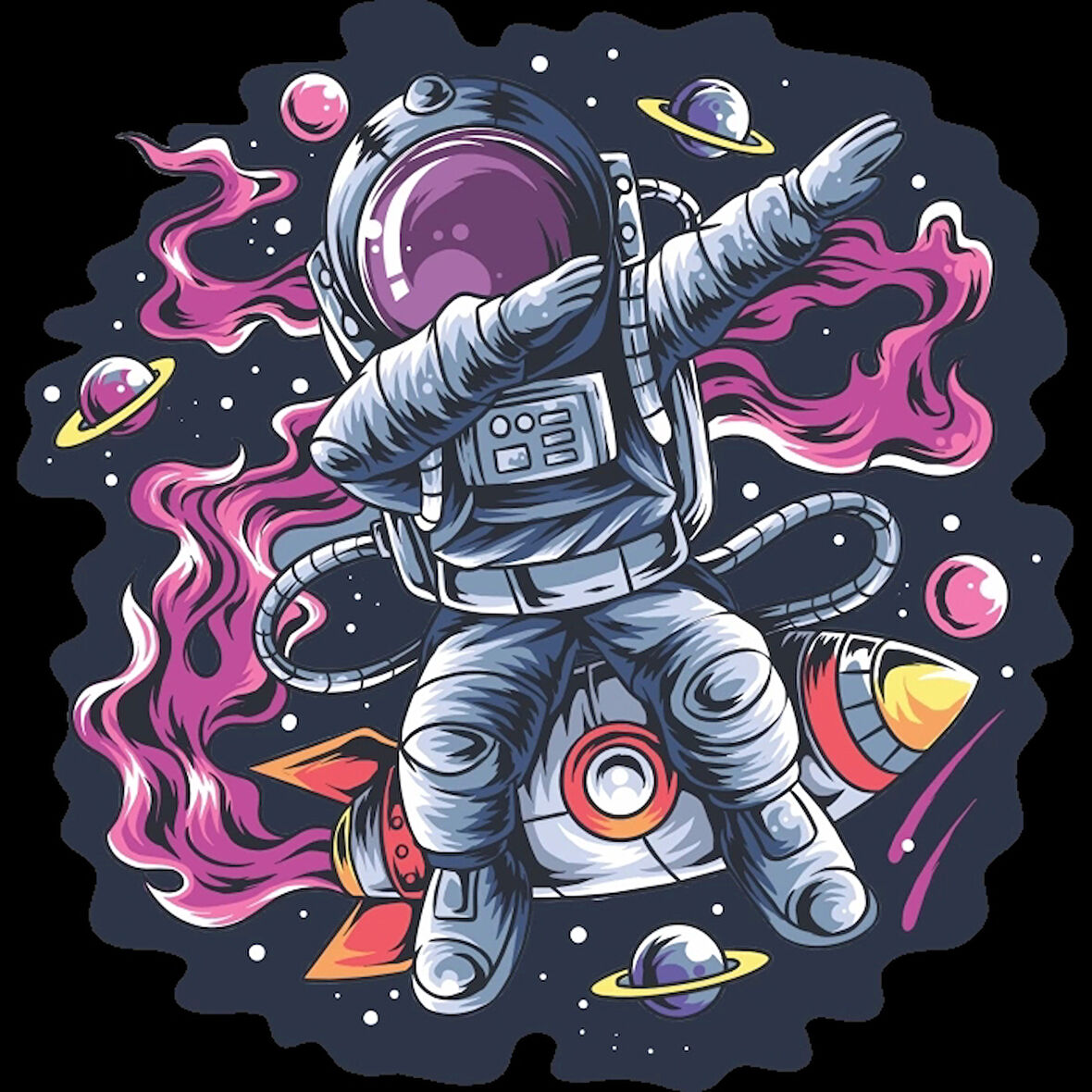 Astronot 10x10 cm Renkli Sticker
