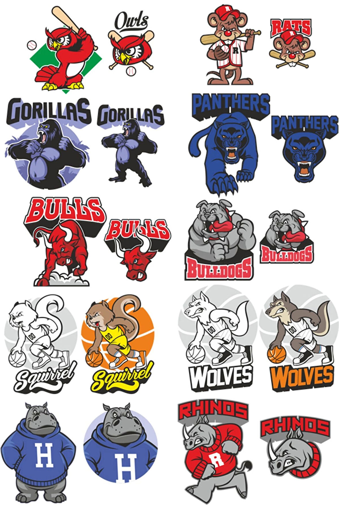 Takım Maskotları Sticker Set-1 20 Parça Telefon, Tablet, Defter, Laptop Sticker